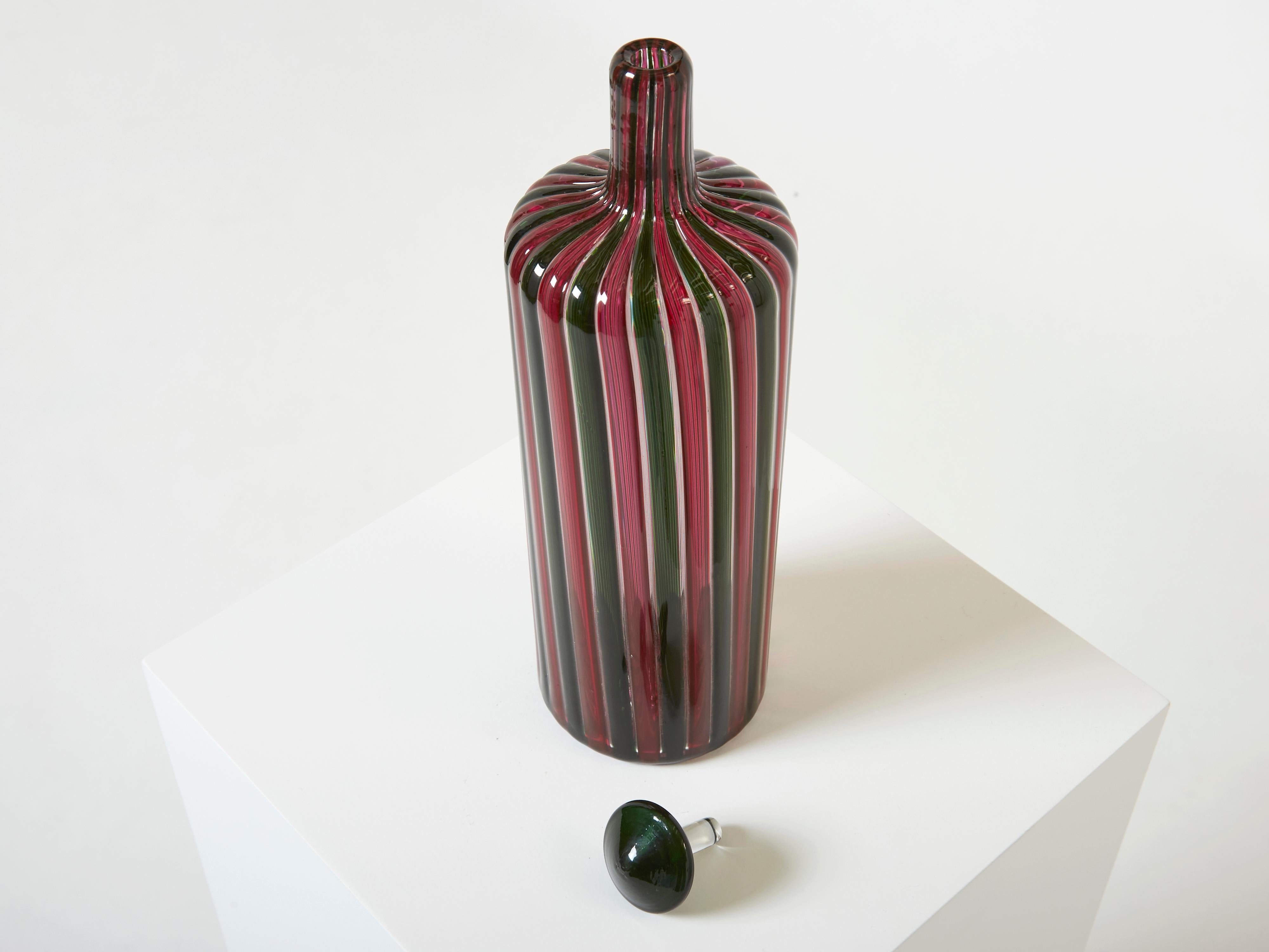 Gio Ponti Paolo Venini Murano Glass Bottle Morandiana Series 1982 In Good Condition For Sale In Paris, IDF