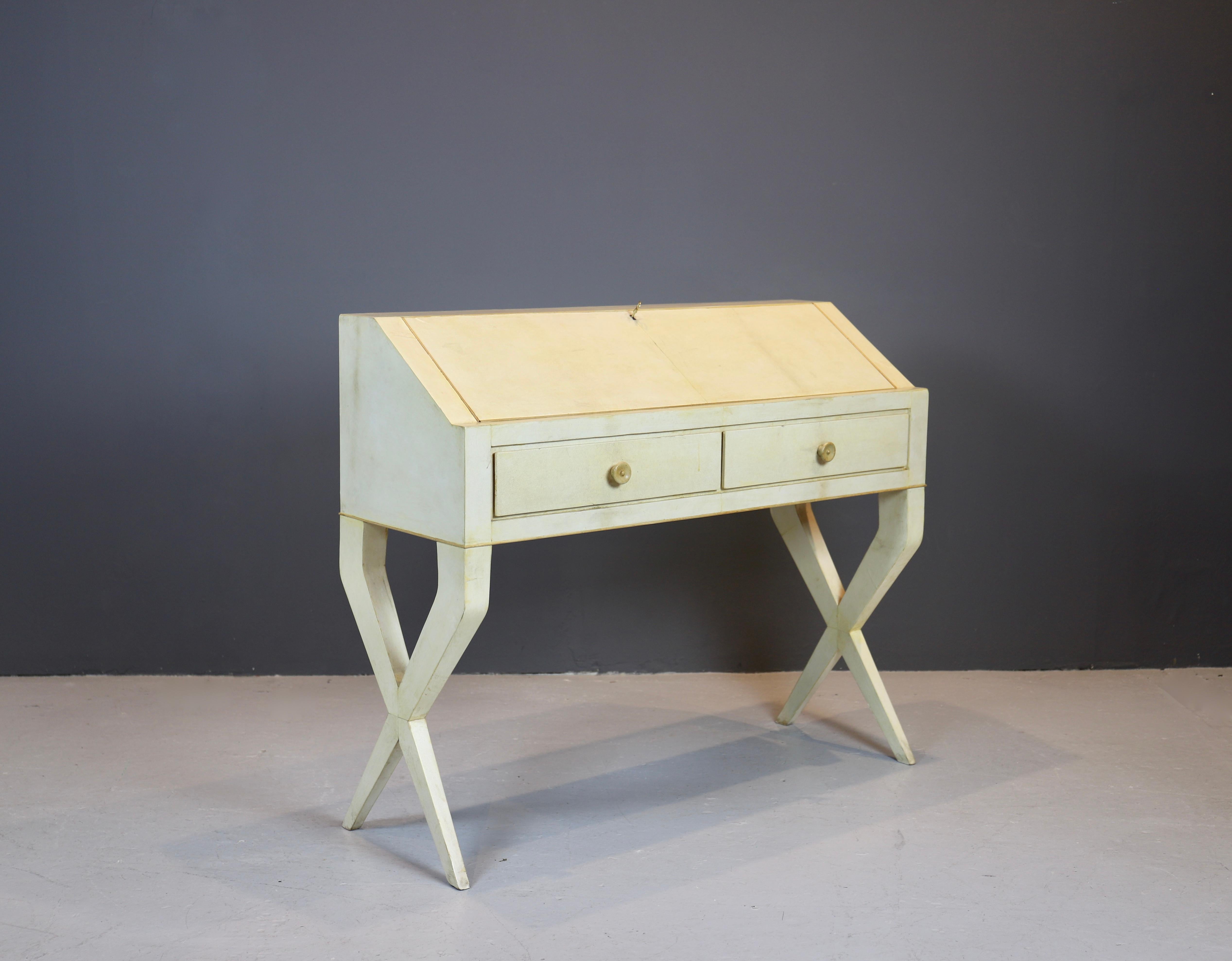 Italian Gio Ponti Parchment Desk or Secretaire