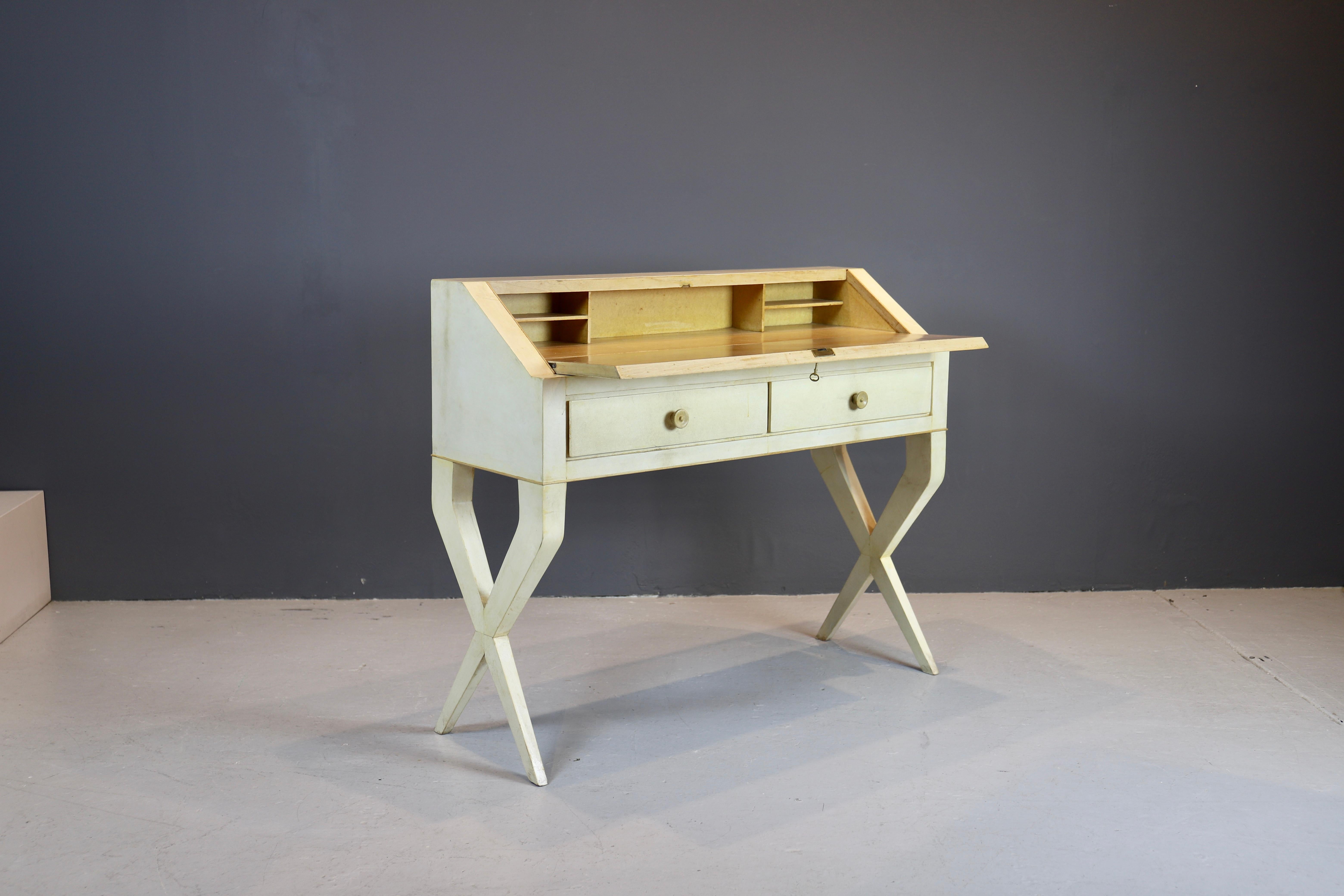 Gio Ponti Parchment Desk or Secretaire In Excellent Condition In New York, NY