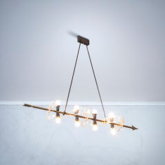 Lampe à suspension de Gio Ponti pour Giordano Chiesa, laiton et plexiglas, 1950