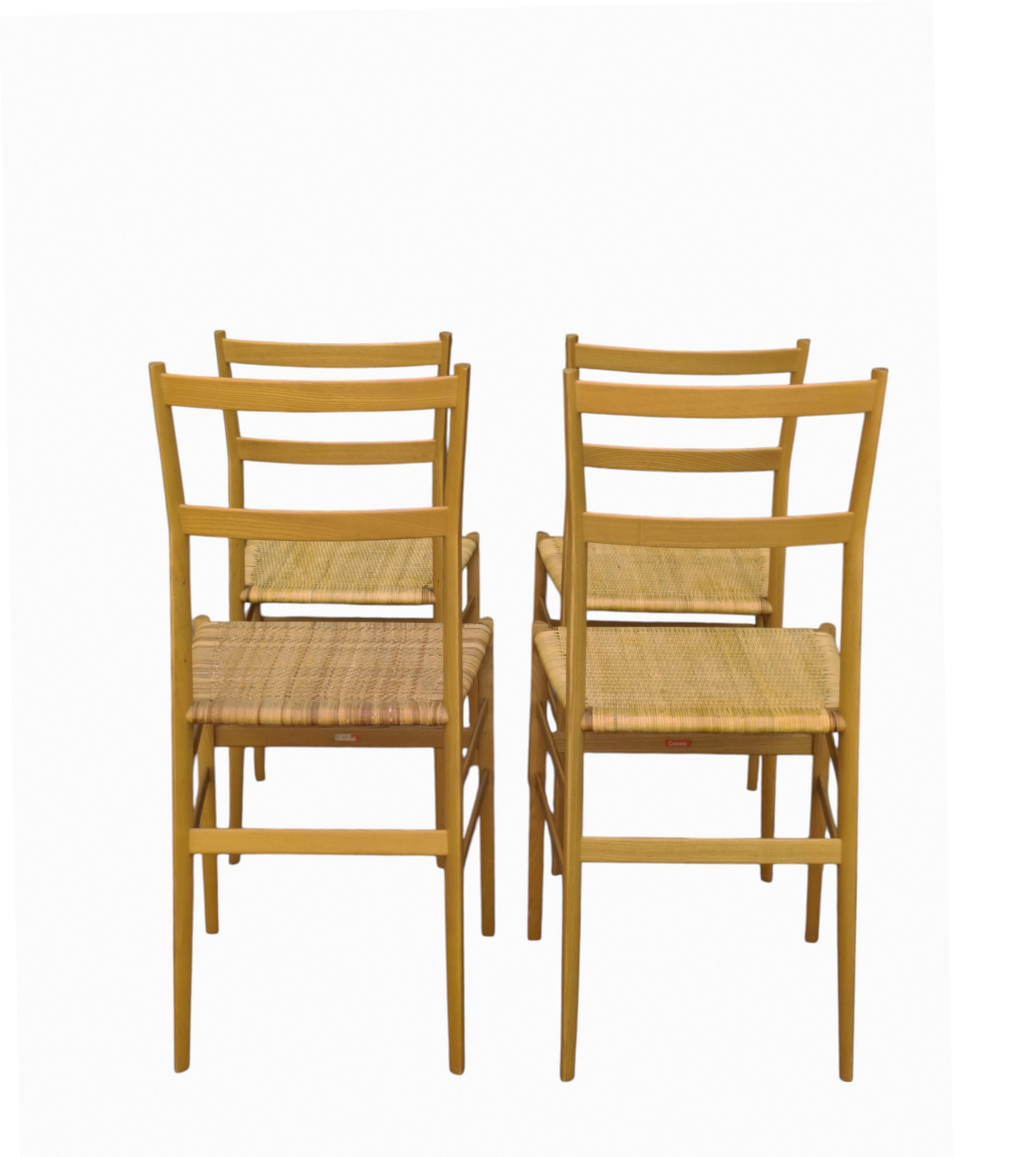 Gio Ponti per Cassina Set di 4 Sedie Superleggera, Italia 1980s (Italian) im Angebot