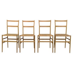 Gio Ponti per Cassina Set di 4 Sedie Superleggera, Italia 1980s