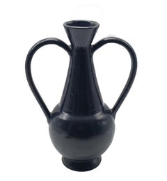 Gio Ponti for Costantino Vase in Black Bucchero Ceramic, Italy 1997
