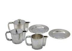 Gio' Ponti für Krupp Set aus 2 Kaffeemaschinen, 2 Untertassen und einem Milchkännchen,  1950s
