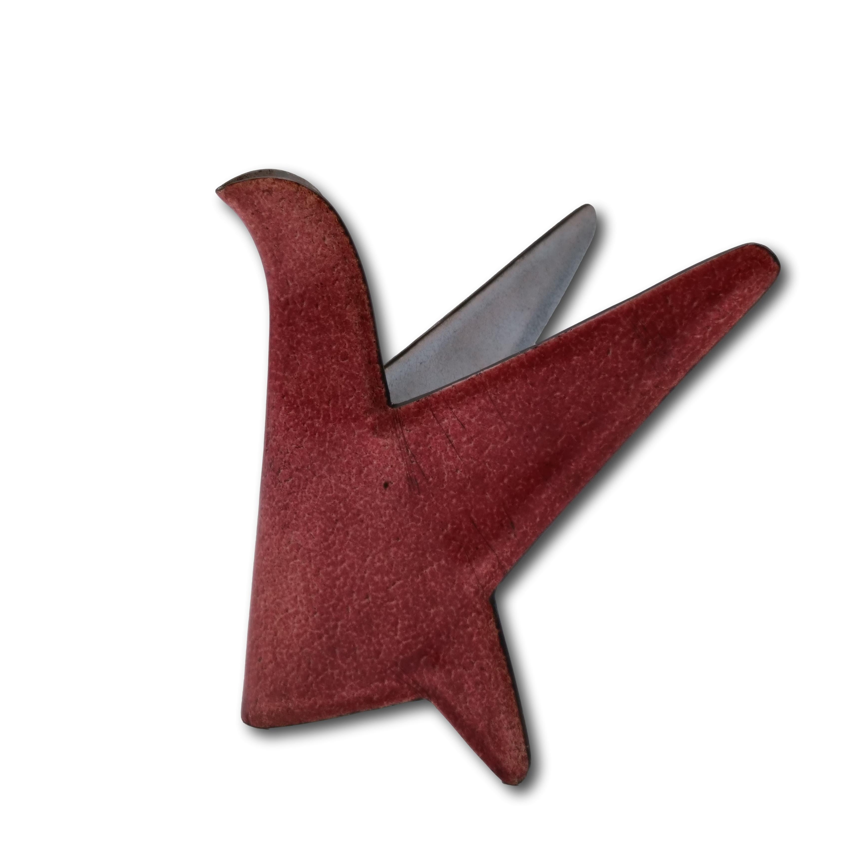 Rare objet décoratif en forme d'oiseau en émail polychrome conçu par Gio' Ponti pour Smalti d'Arte De Poli en 1950