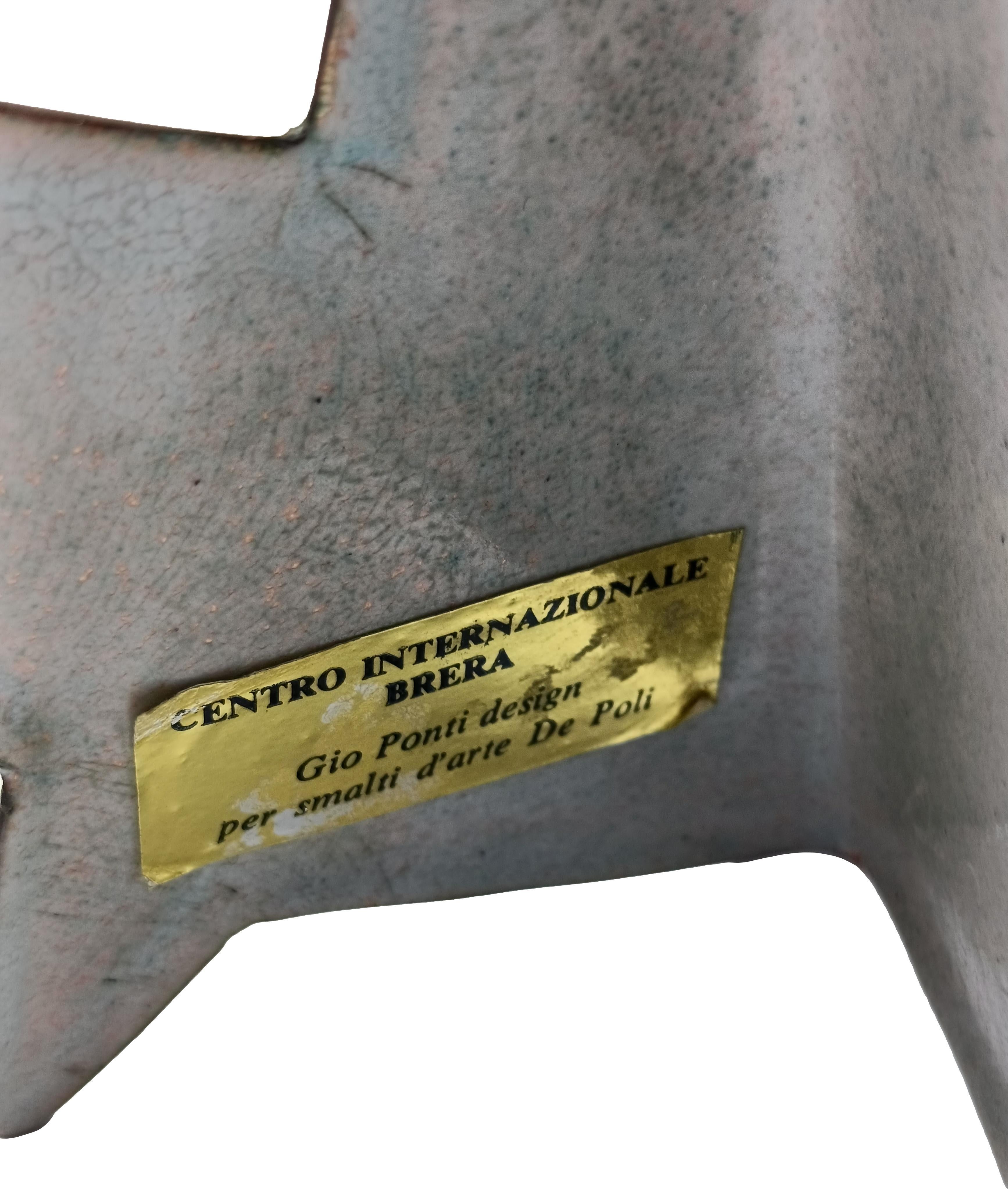Mid-20th Century Gio Ponti pour Smalti d'Arte De Poli Sculpture 'Colombina' Italie 1950s en vente