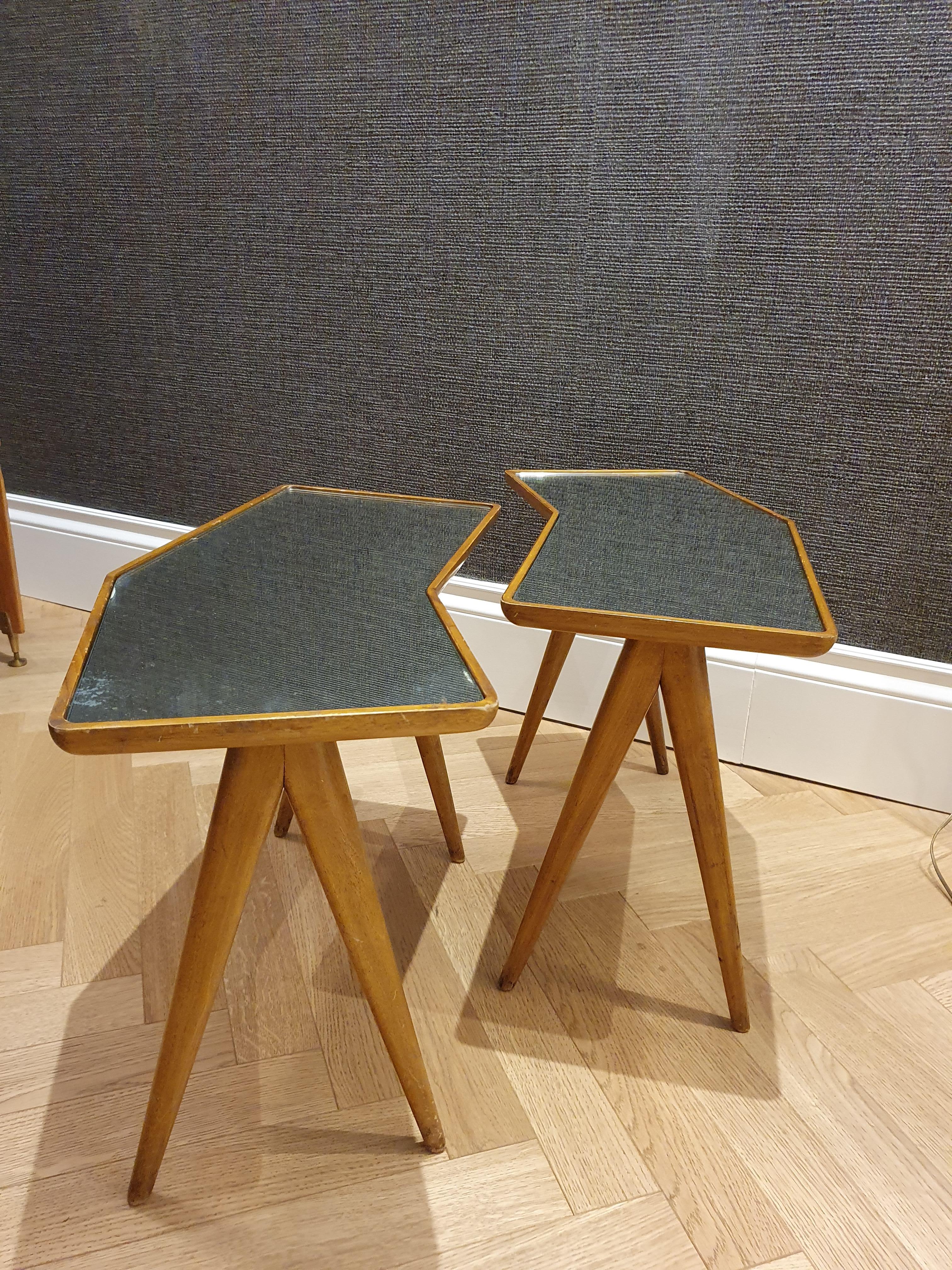 Mid-Century Modern Gio Ponti & Pietro Chiesa - Ensemble de tables d'appoint 2 par Fontana Arte en vente