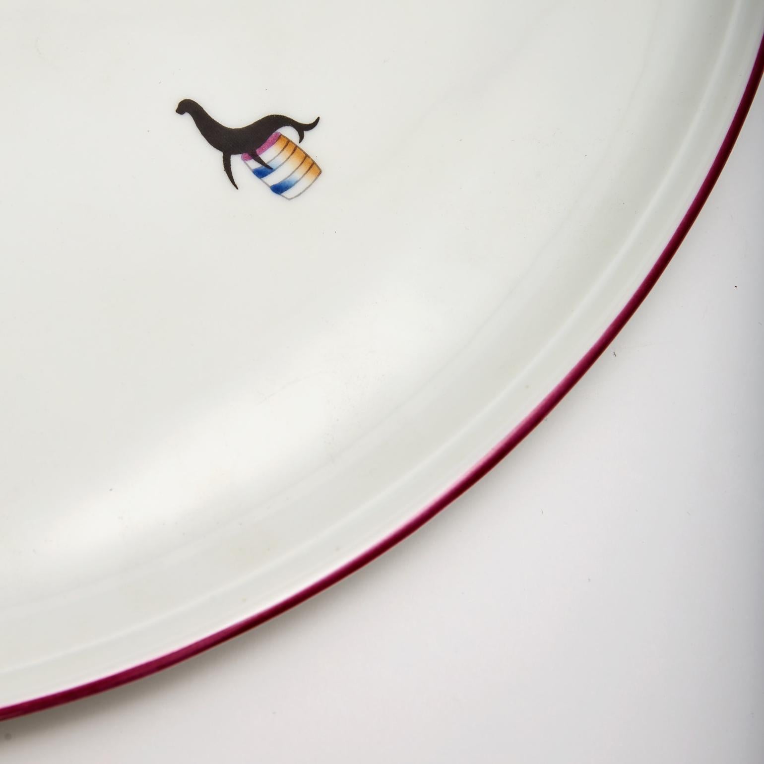 Italian Gio Ponti porcelain 'Il Circo' Platter for Richard Ginori, Italy, 1934