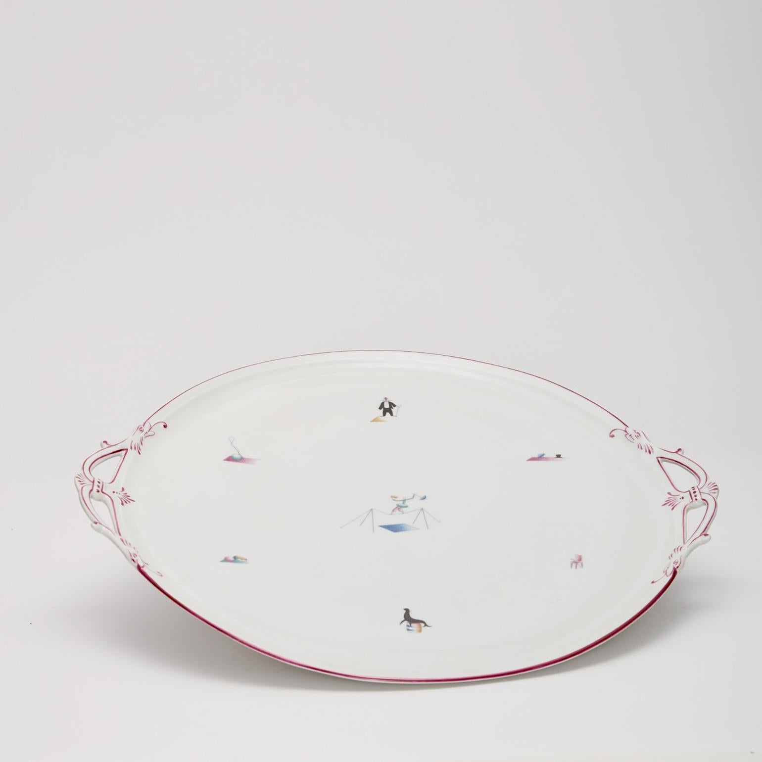 Mid-20th Century Gio Ponti porcelain 'Il Circo' Platter for Richard Ginori, Italy, 1934
