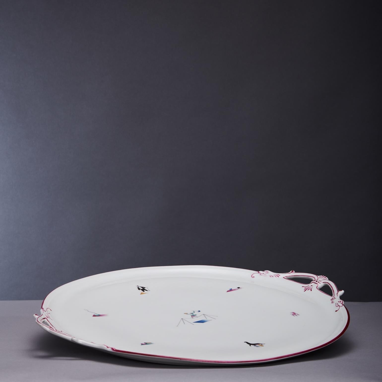 Porcelain Gio Ponti porcelain 'Il Circo' Platter for Richard Ginori, Italy, 1934