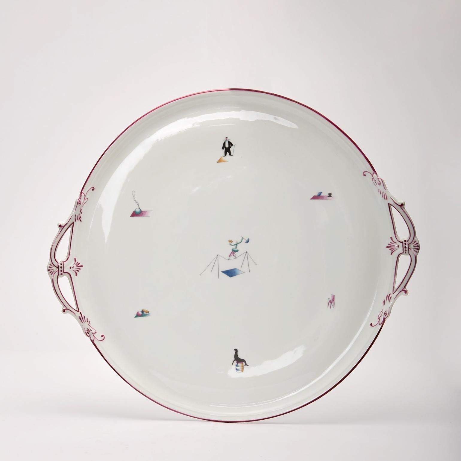Gio Ponti porcelain 'Il Circo' Platter for Richard Ginori, Italy, 1934 1