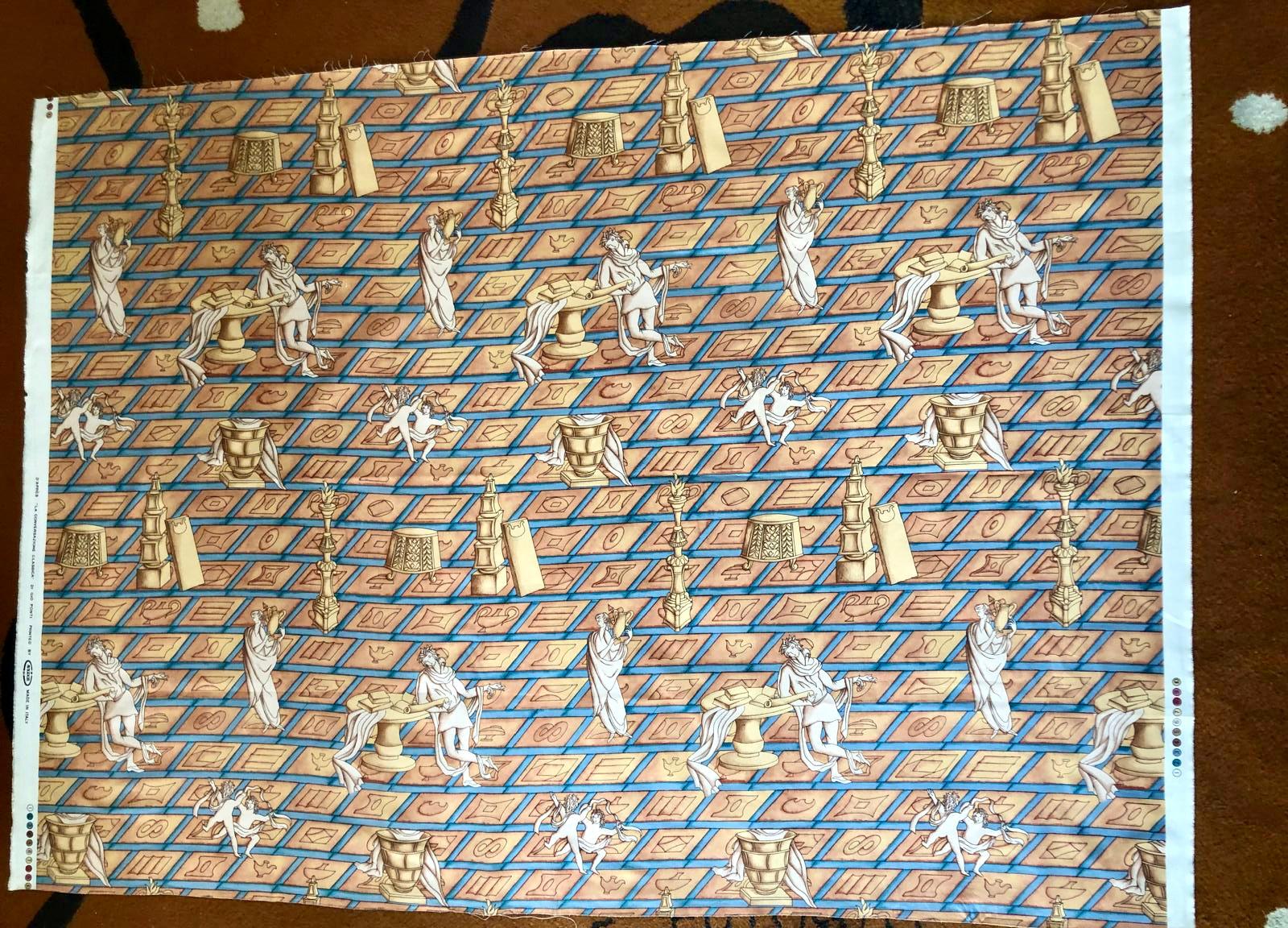 Gio Ponti's "Conversazione classica" Vintage Fabric Panel by Avigdor