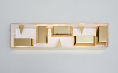 Lampada da parete in ottone lucido "Quadro Di Luce" di Giò Ponti, edizione limitata