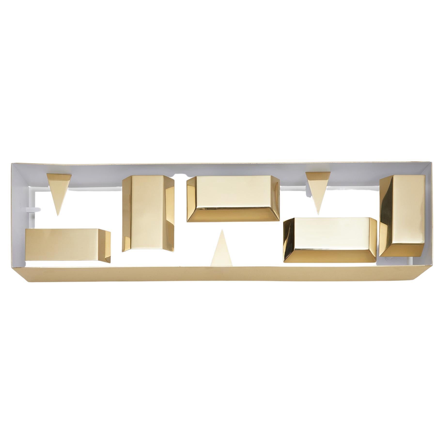 "Quadro Di Luce" polished brass wall lamp by Giò Ponti, limited edition  For Sale