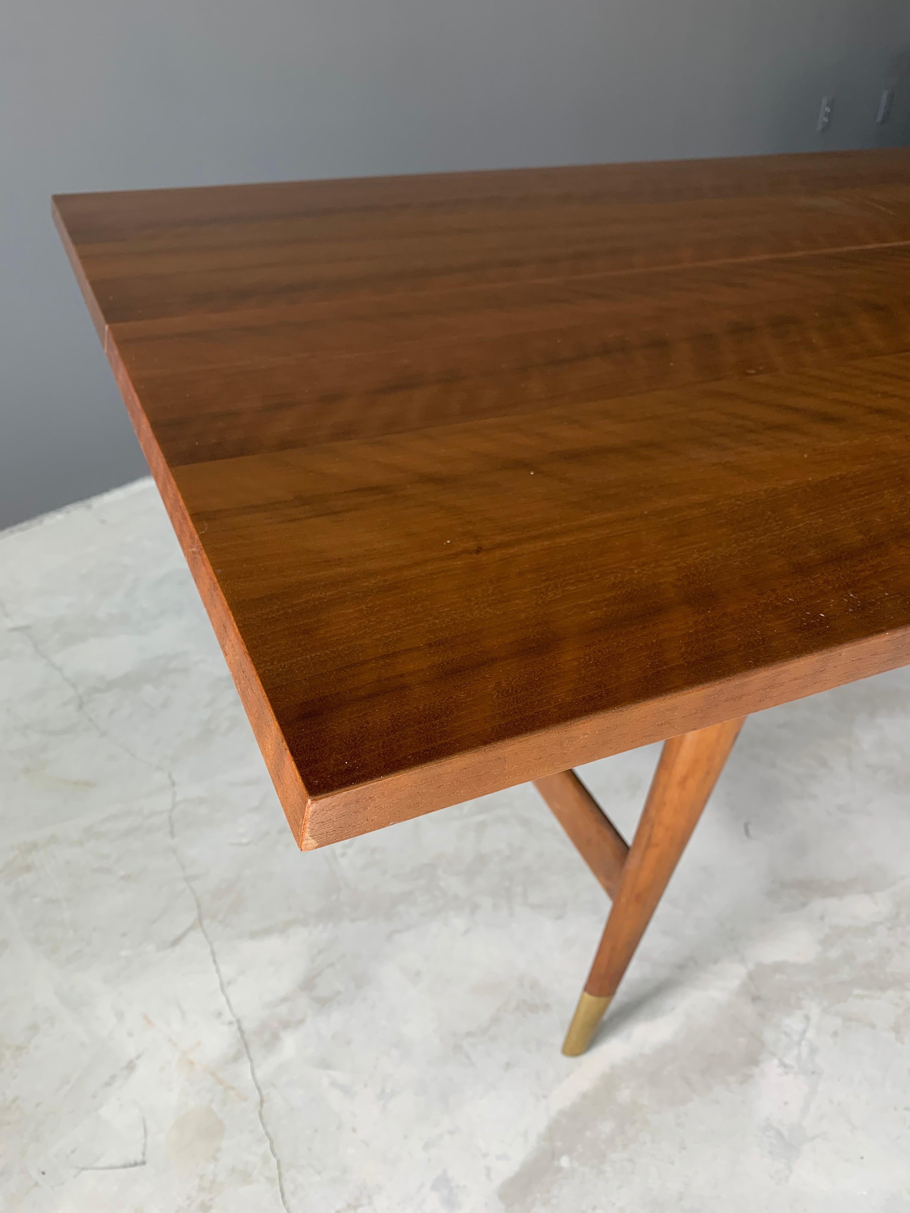 Gio Ponti, Rare Flip-Top Console, Walnut, Brass, Singer & Sons, America, 1950s 4