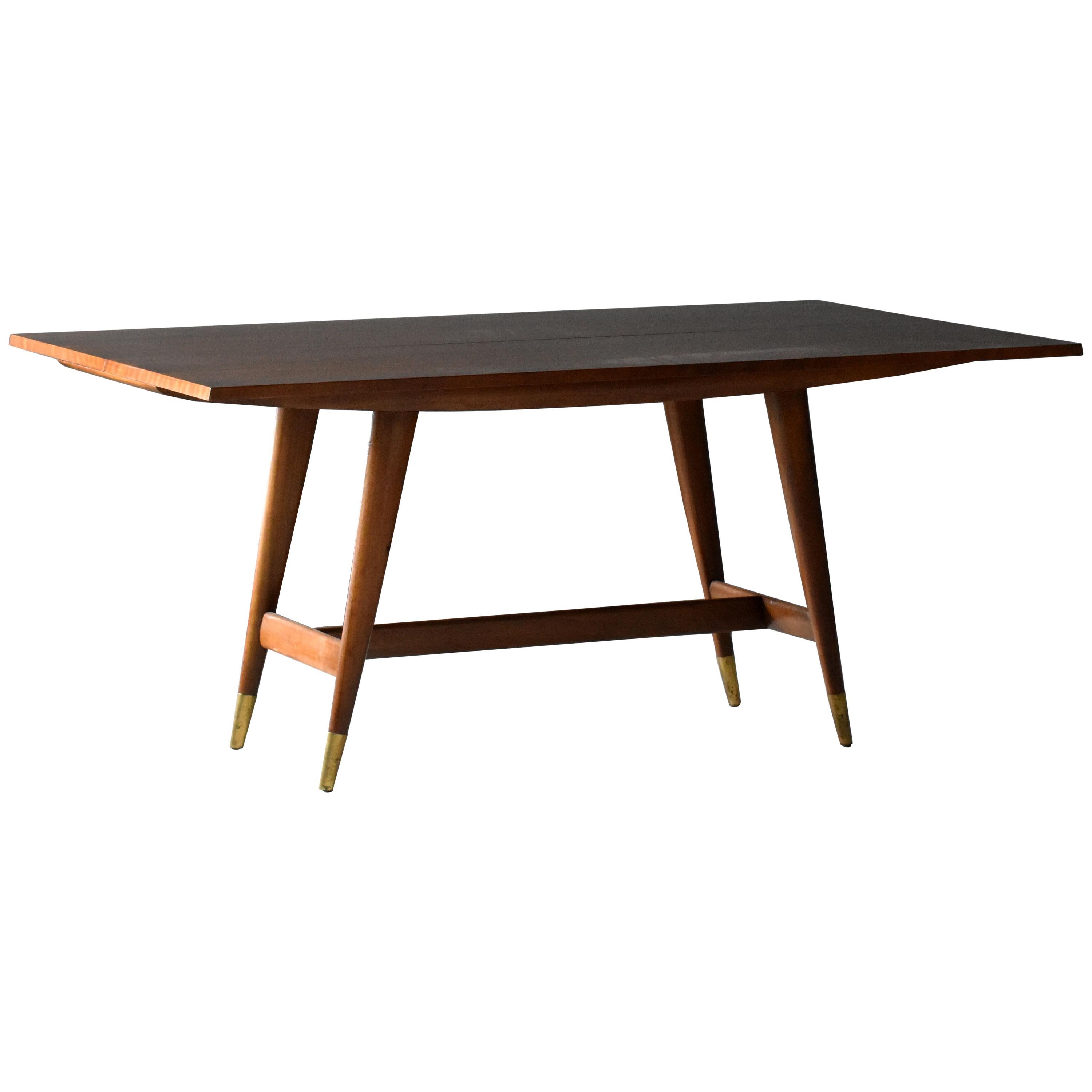 Gio Ponti, Rare Flip-Top Console, Walnut, Brass, Singer 
Sons, America, 1950s