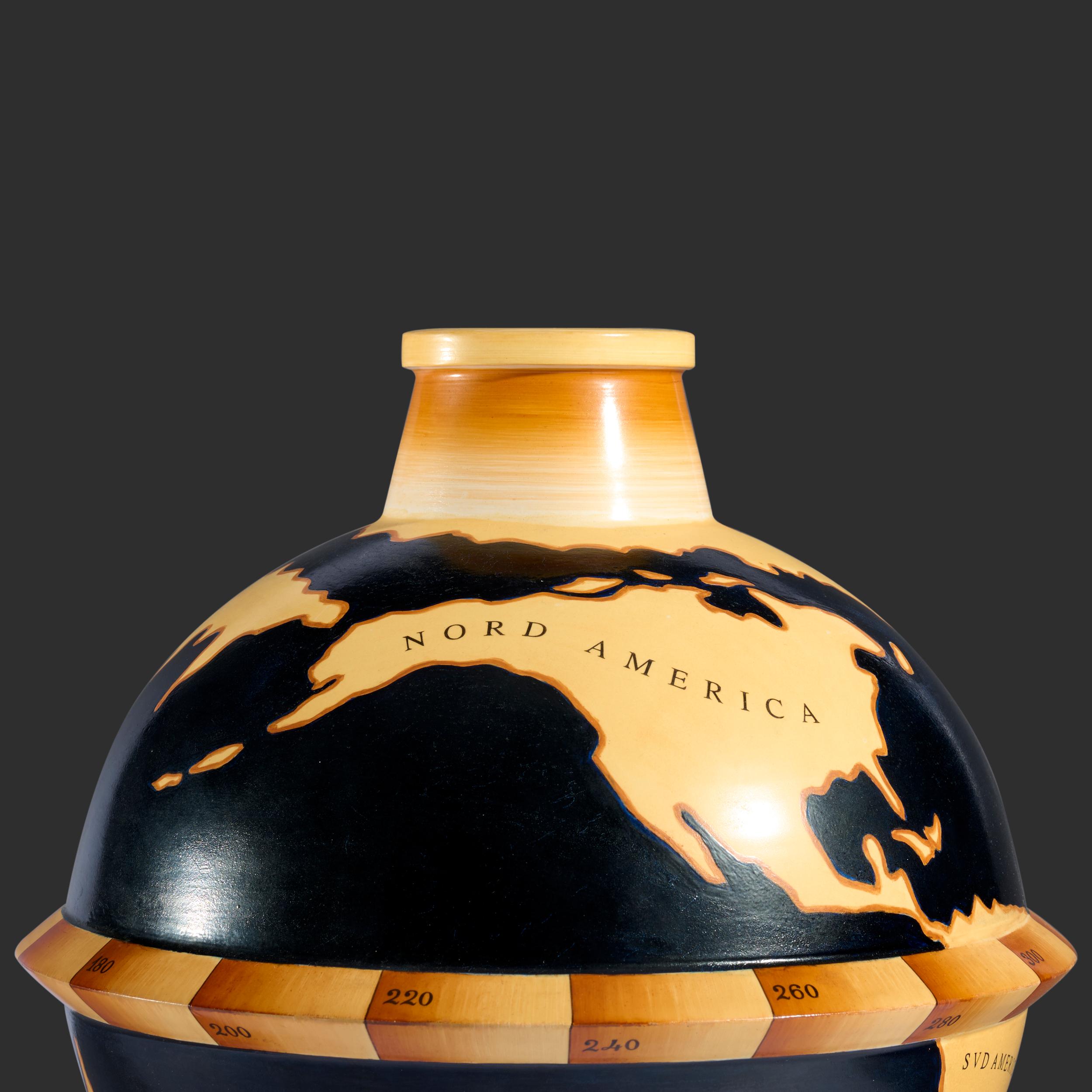 Smaltato Vaso Gio Ponti modello raro Le Mie Terre prodotto da Richard-Ginori in vendita
