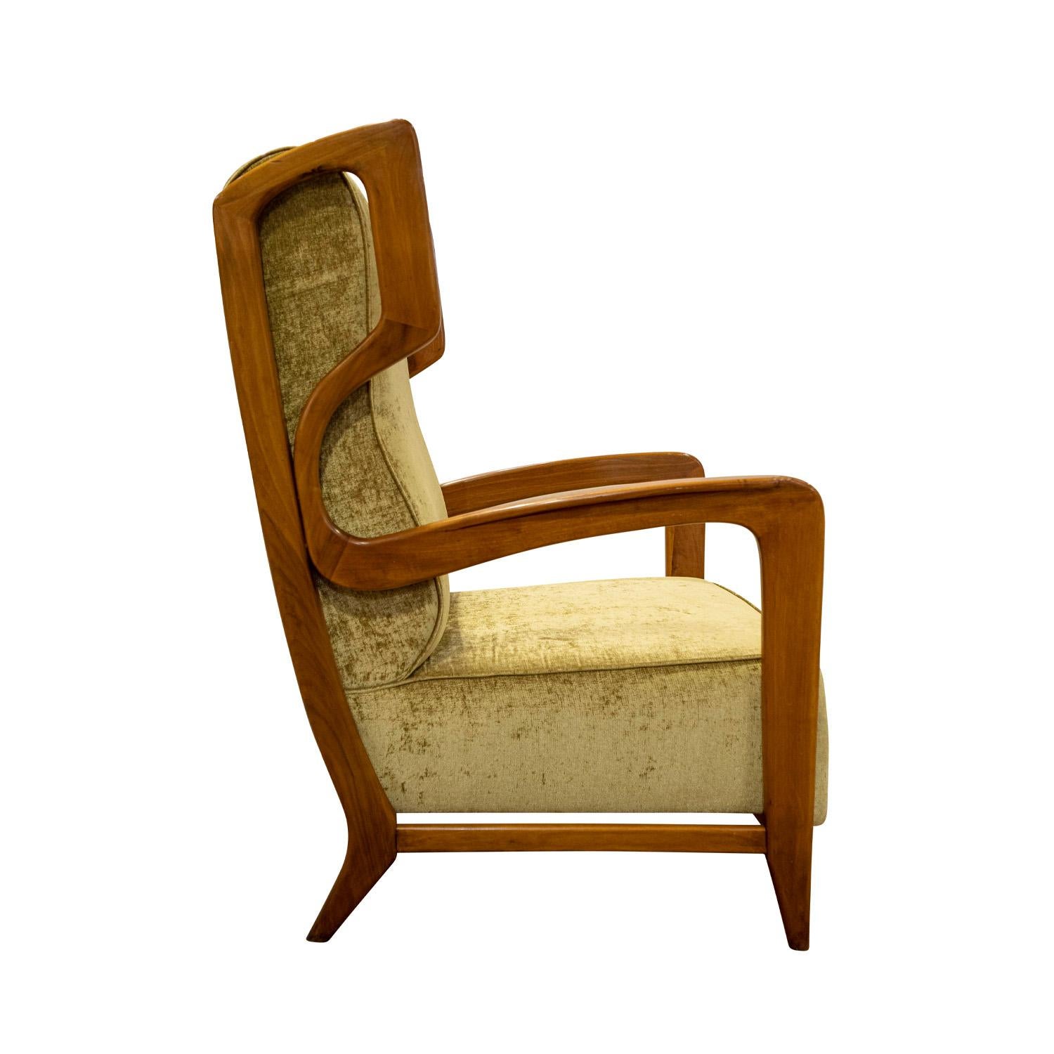 Hand-Crafted Gio Ponti Rare Pair of Lounge Chairs 1940s 'COA from Ponti Archive'