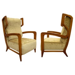Gio Ponti Rare Pair of Lounge Chairs 1940s 'COA from Ponti Archive'