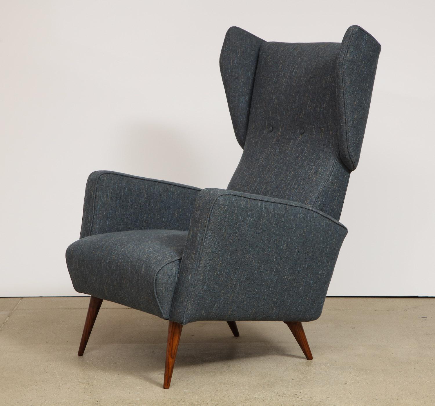 Upholstery Gio Ponti Rare Pair of Lounge Chairs