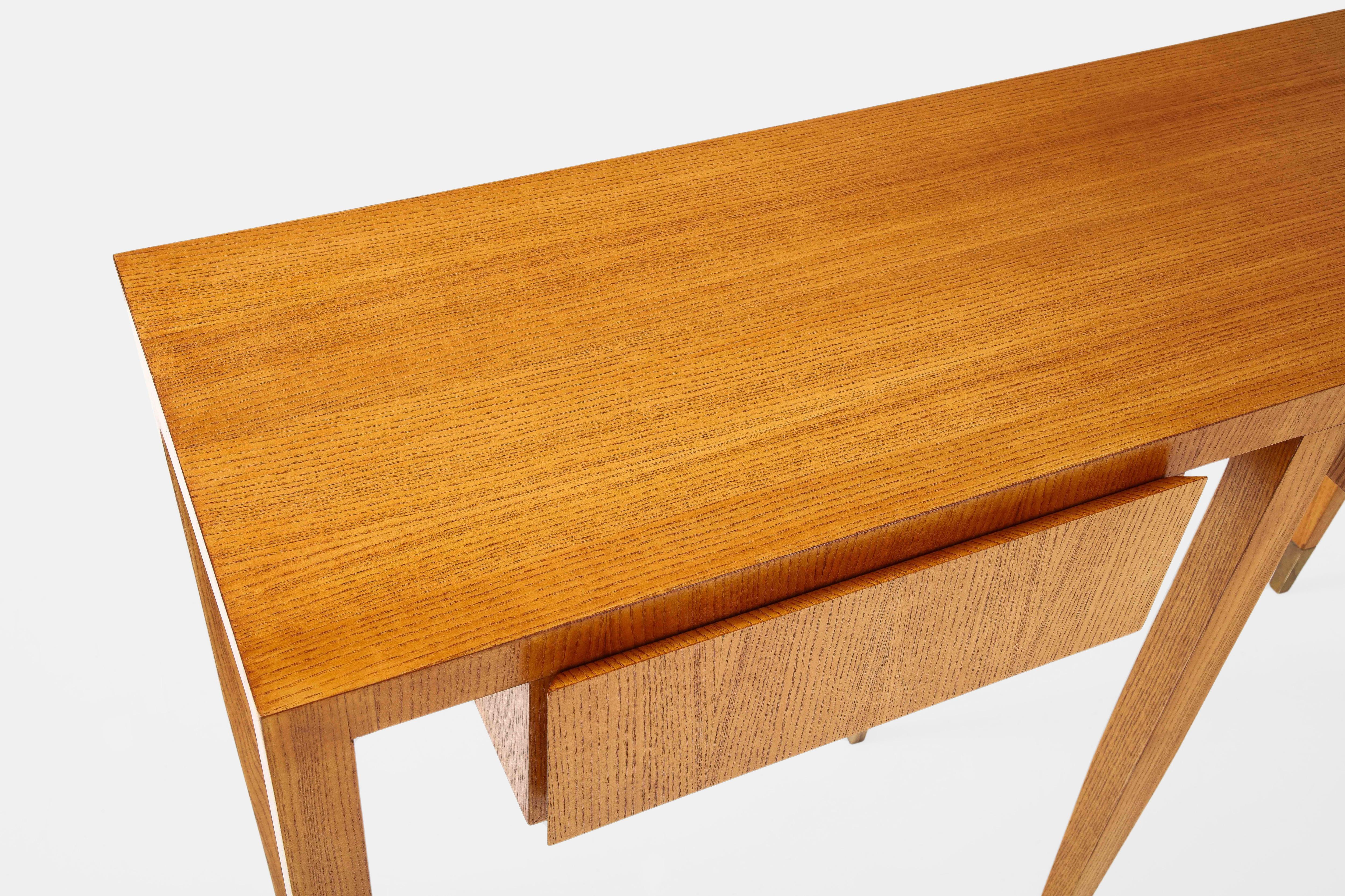 Gio Ponti for Giordano Chiesa Rare Pair of Ash Wood Consoles, Italy, 1950s For Sale 5