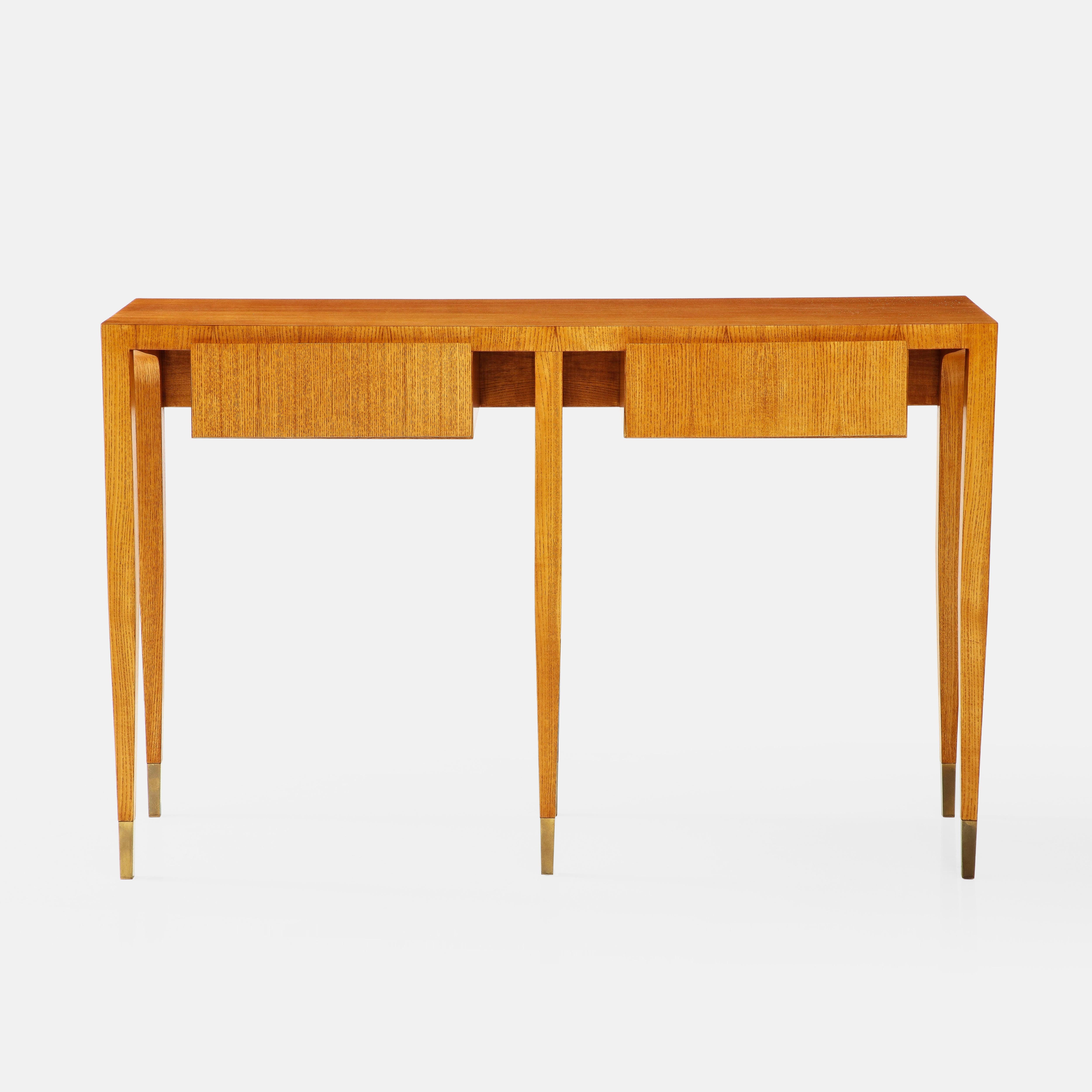 Gio Ponti for Giordano Chiesa Rare Pair of Ash Wood Consoles, Italy, 1950s For Sale 7