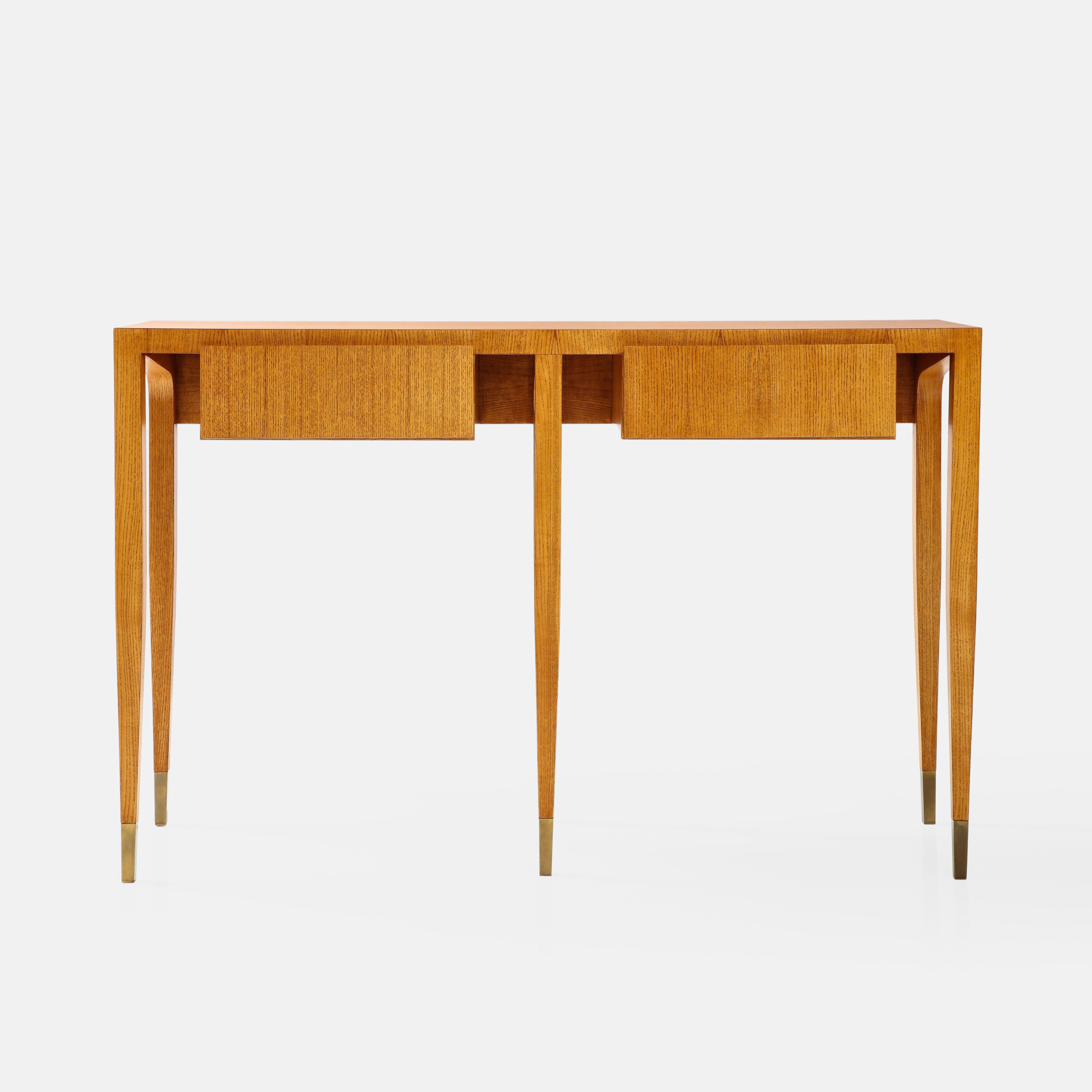 Gio Ponti for Giordano Chiesa Rare Pair of Ash Wood Consoles, Italy, 1950s For Sale 7