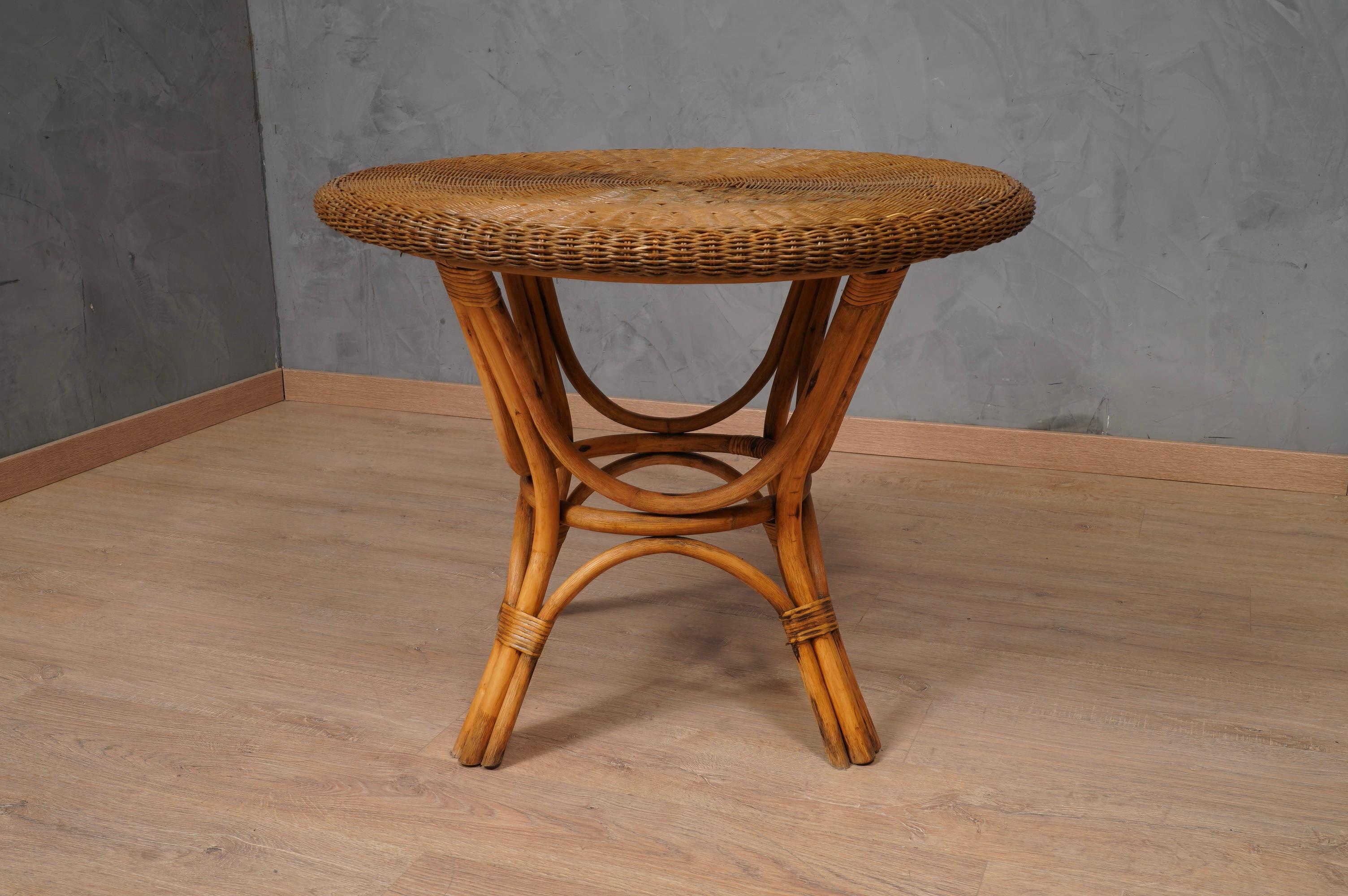 Gio Ponti Rattan and Wicker Side Table, 1960 2