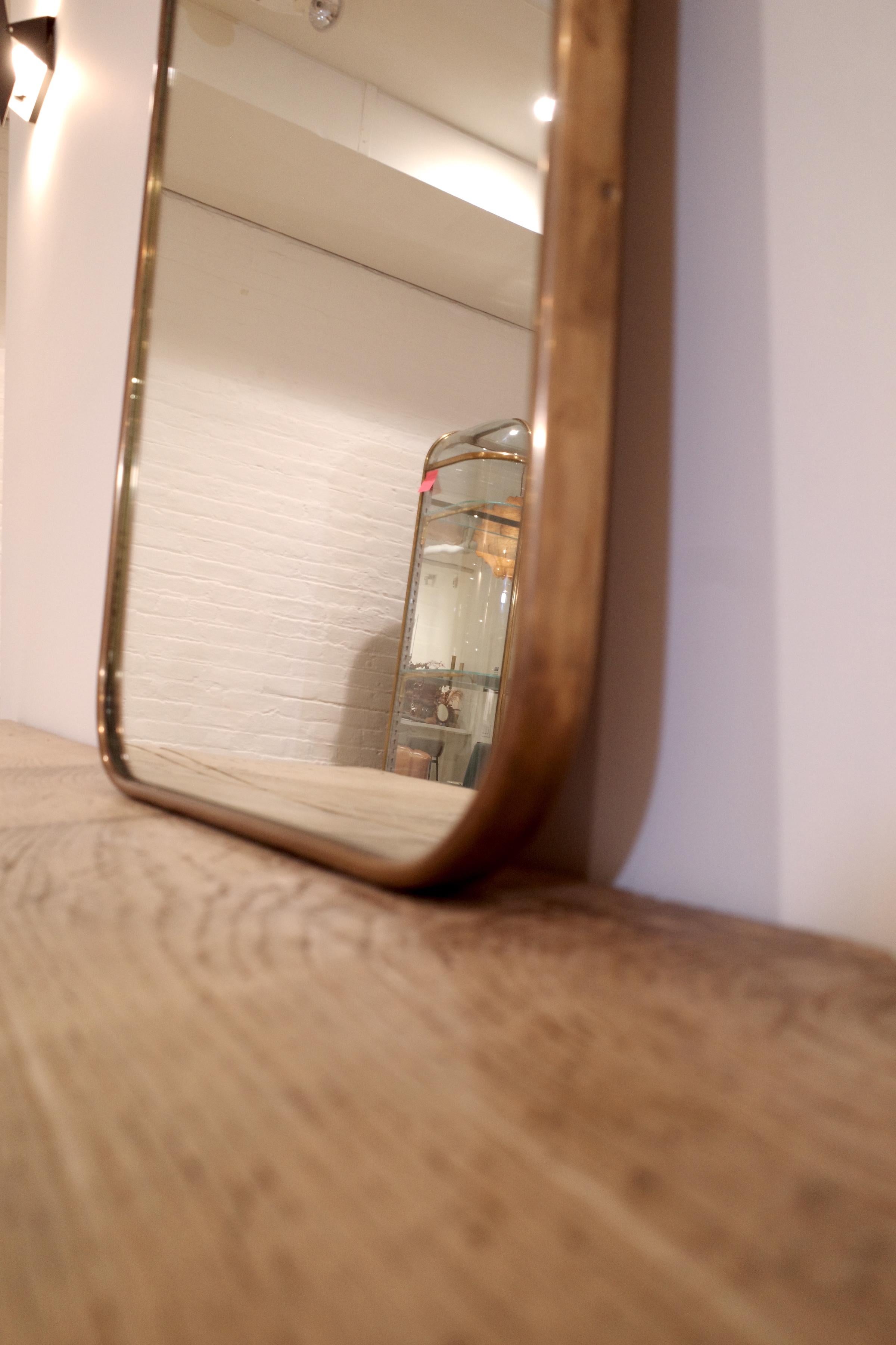 Brass Gio Ponti Rectangular Mirror by Fontana Arte For Sale