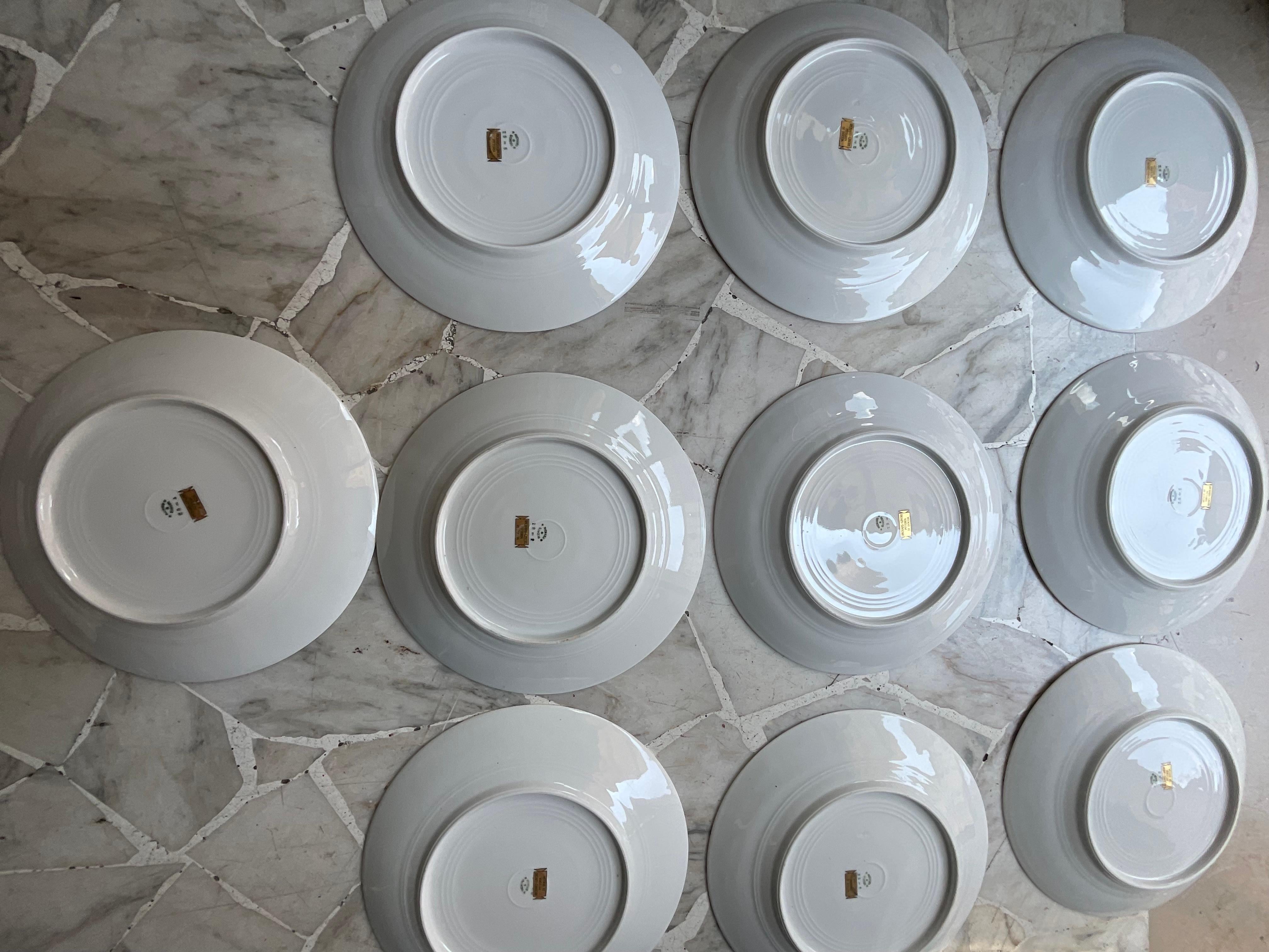 GIO PONTI – Richard Ginori – PITTORIA DI DOCCIA – 10 Piatti in Porzellan – 1929 im Angebot 4