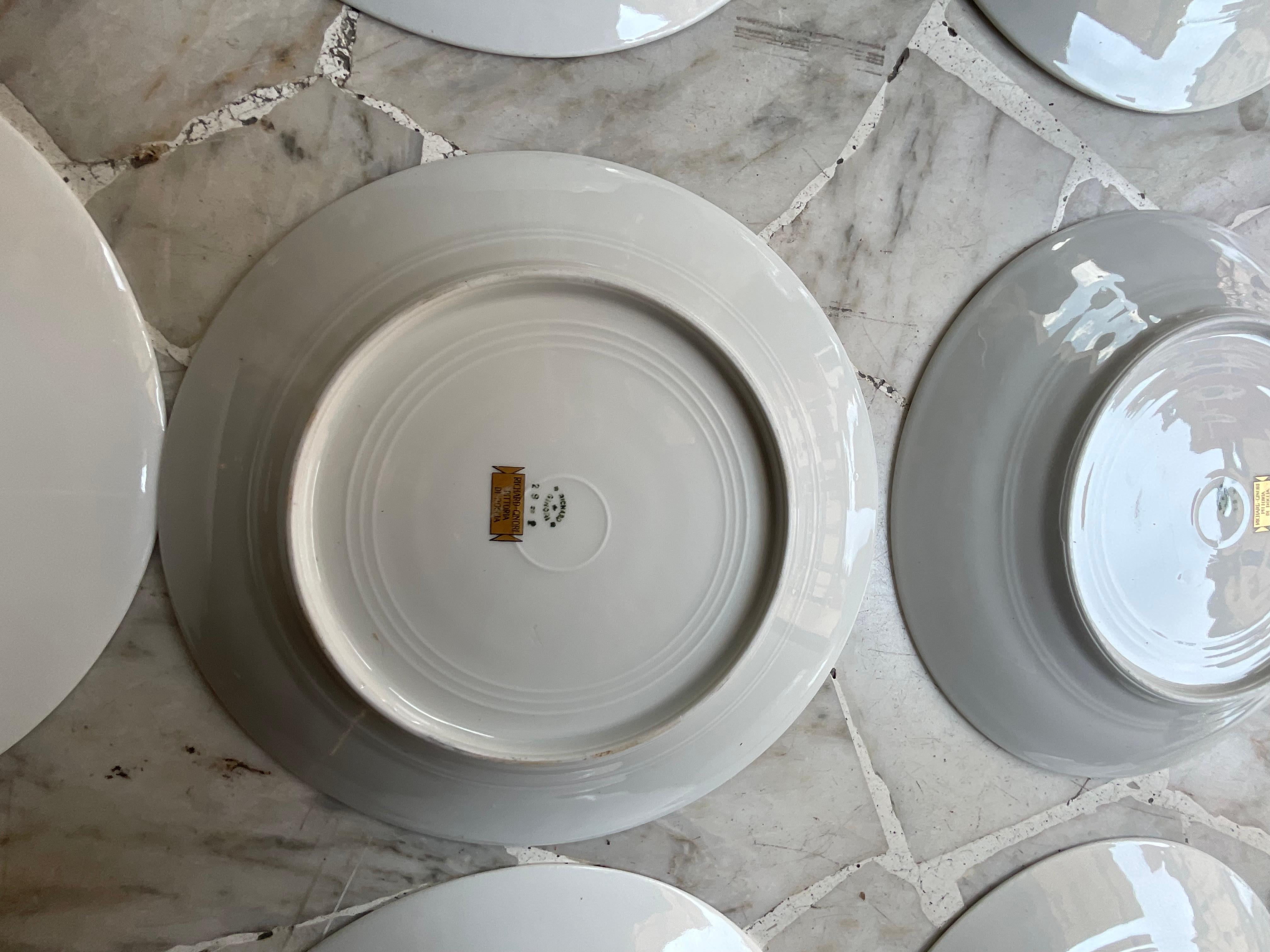 GIO PONTI – Richard Ginori – PITTORIA DI DOCCIA – 10 Piatti in Porzellan – 1929 im Angebot 6