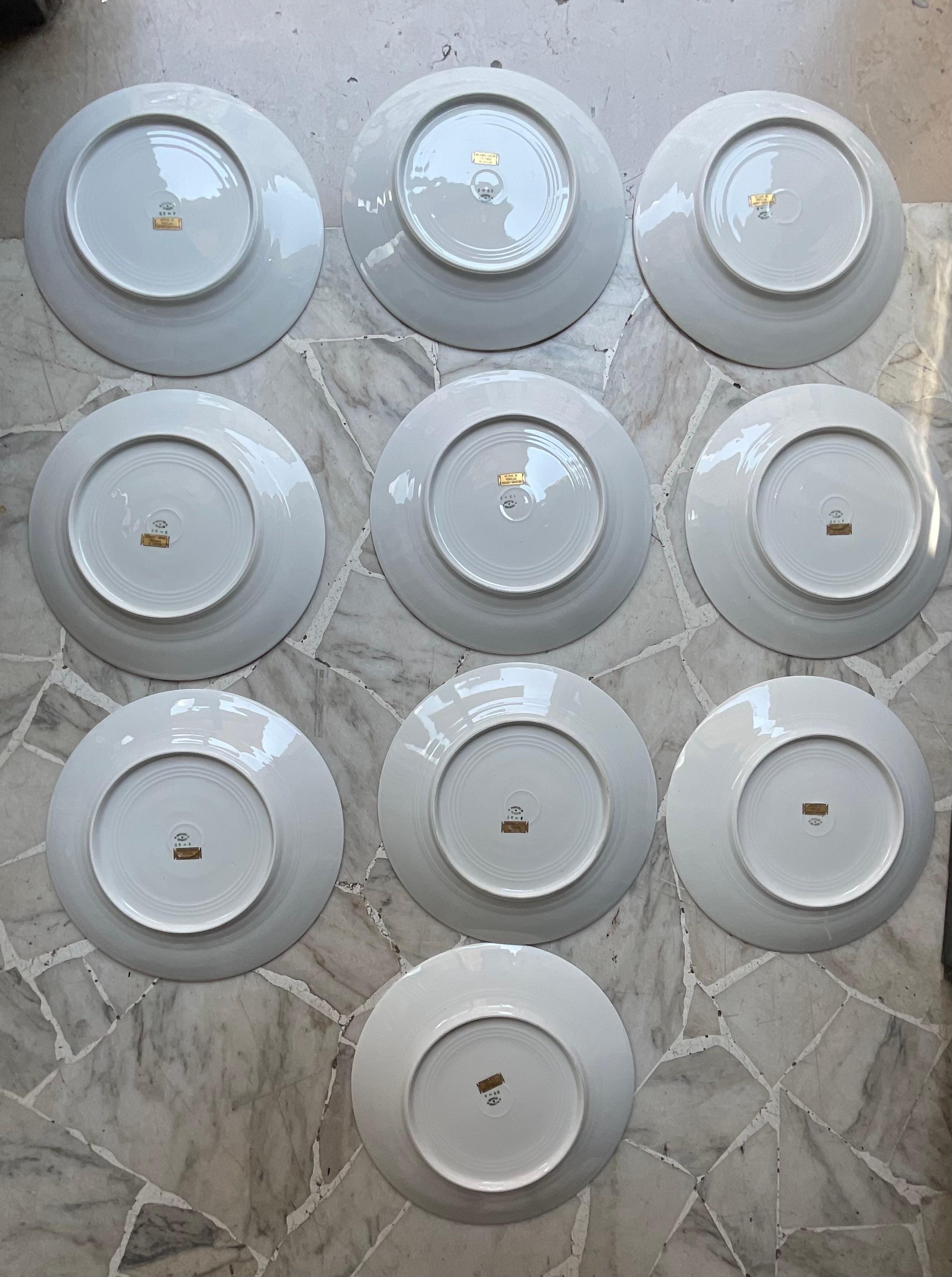 GIO PONTI – Richard Ginori – PITTORIA DI DOCCIA – 10 Piatti in Porzellan – 1929 (Art déco) im Angebot
