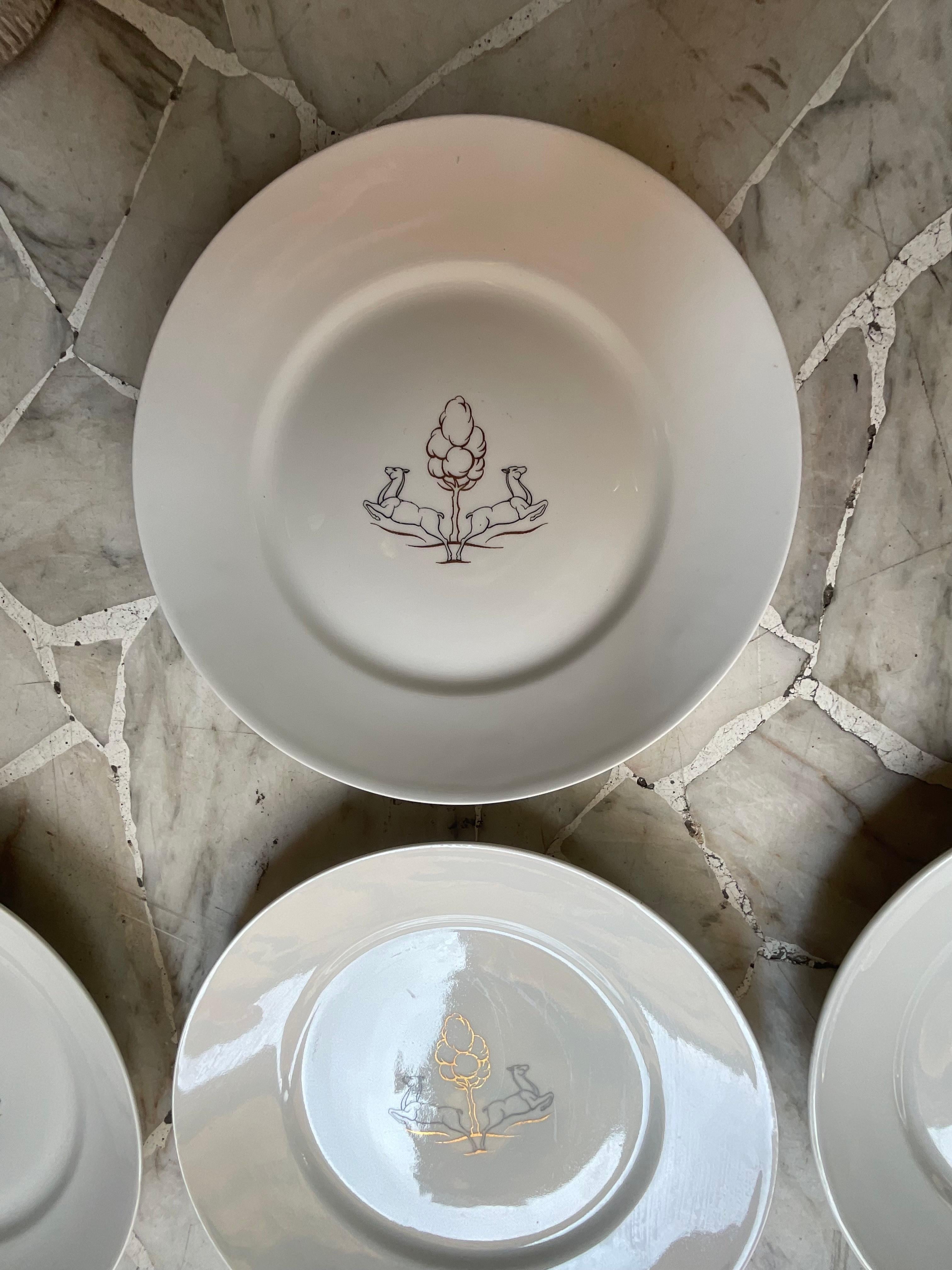 GIO PONTI – Richard Ginori – PITTORIA DI DOCCIA – 10 Piatti in Porzellan – 1929 (Italian) im Angebot