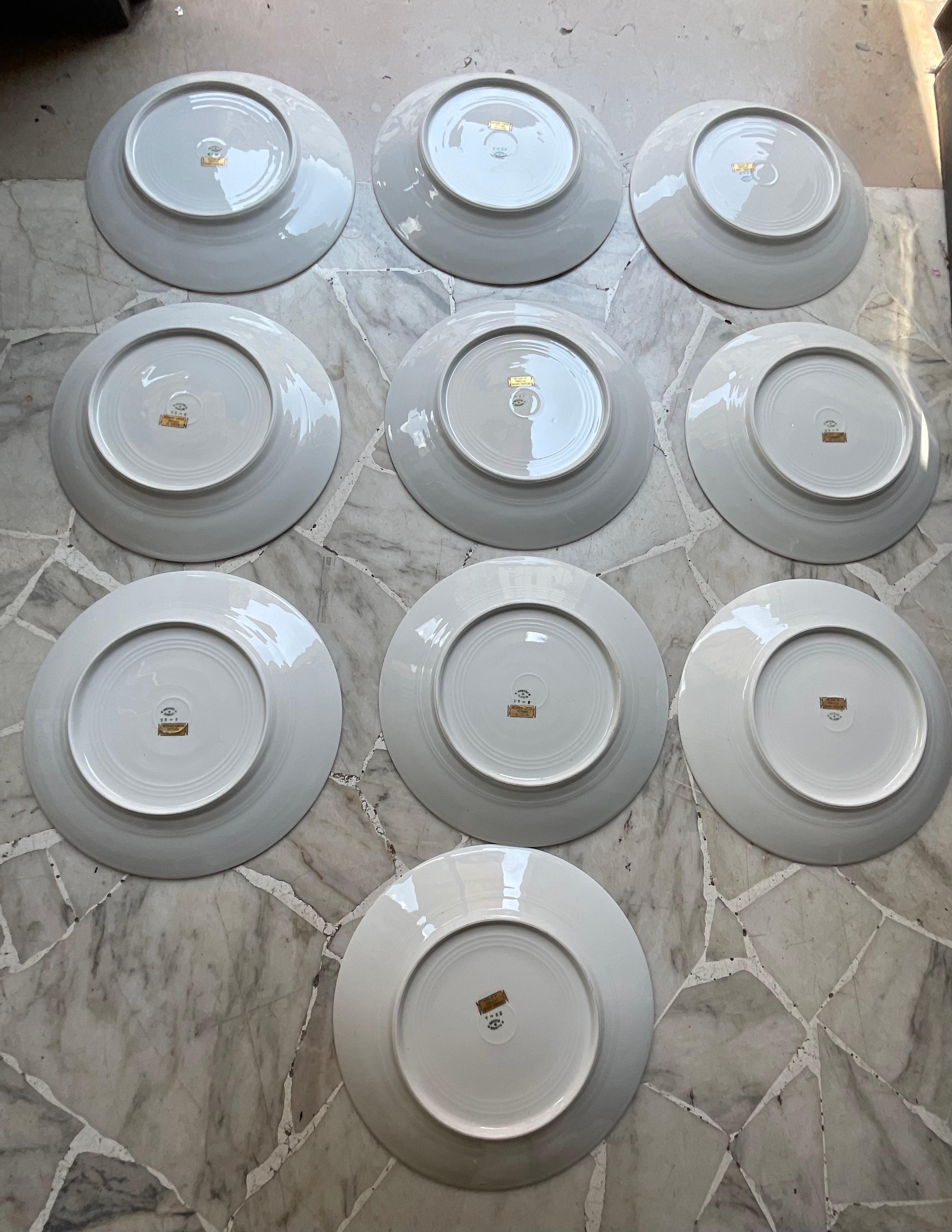 GIO PONTI – Richard Ginori – PITTORIA DI DOCCIA – 10 Piatti in Porzellan – 1929 im Angebot 1
