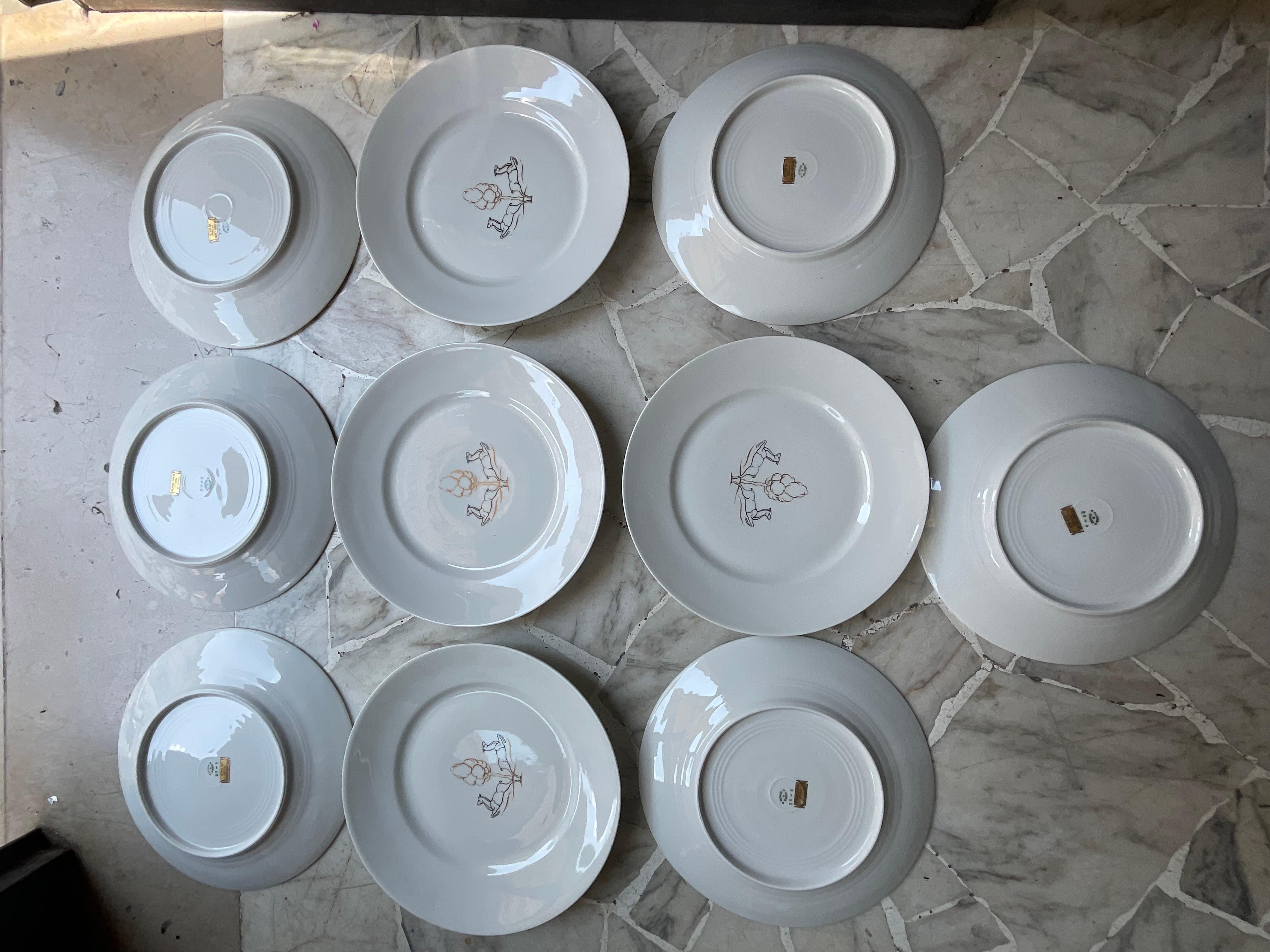 GIO PONTI – Richard Ginori – PITTORIA DI DOCCIA – 10 Piatti in Porzellan – 1929 im Angebot 3