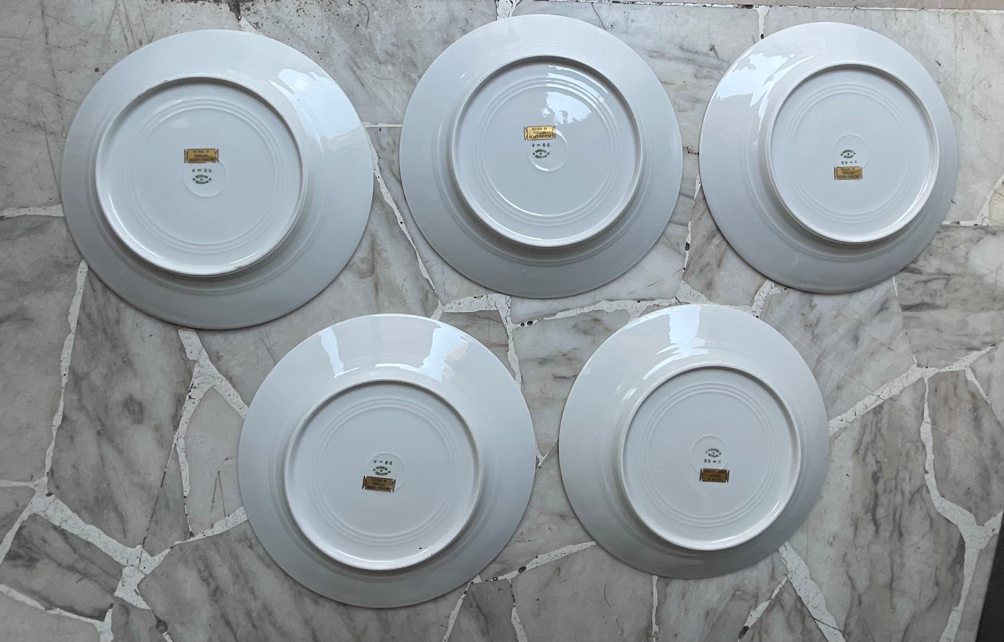 GIO PONTI - Richard Ginori - Pittoria di Doccia - 5 piatti in porcellana - 1929 Hecho a mano en venta