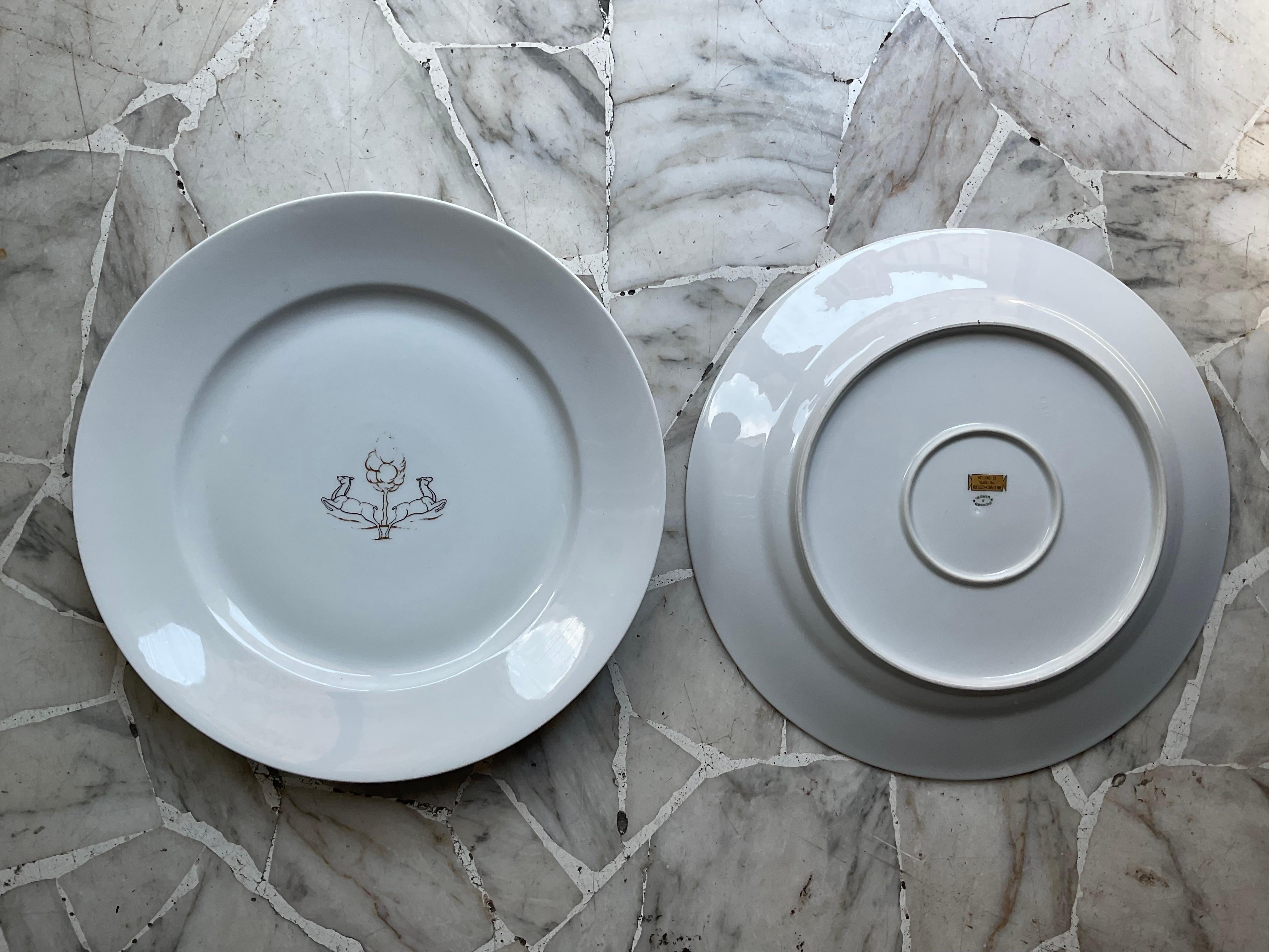Italian GIO PONTI - Richard Ginori - PITTORIA DI DOCCIA - Coppia di piatti in porcellana in vendita