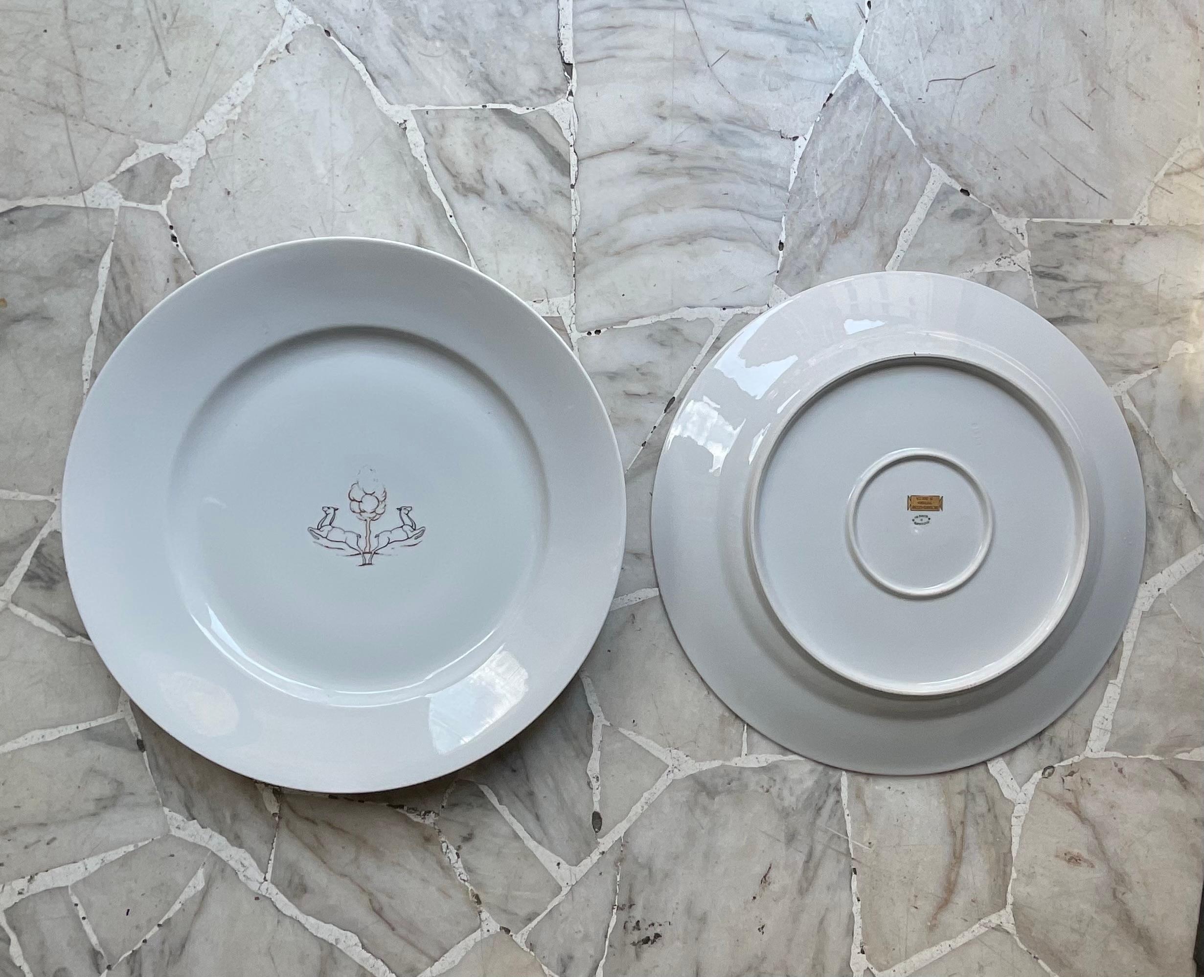 Early 20th Century GIO PONTI - Richard Ginori - PITTORIA DI DOCCIA - Coppia di piatti in porcellana in vendita