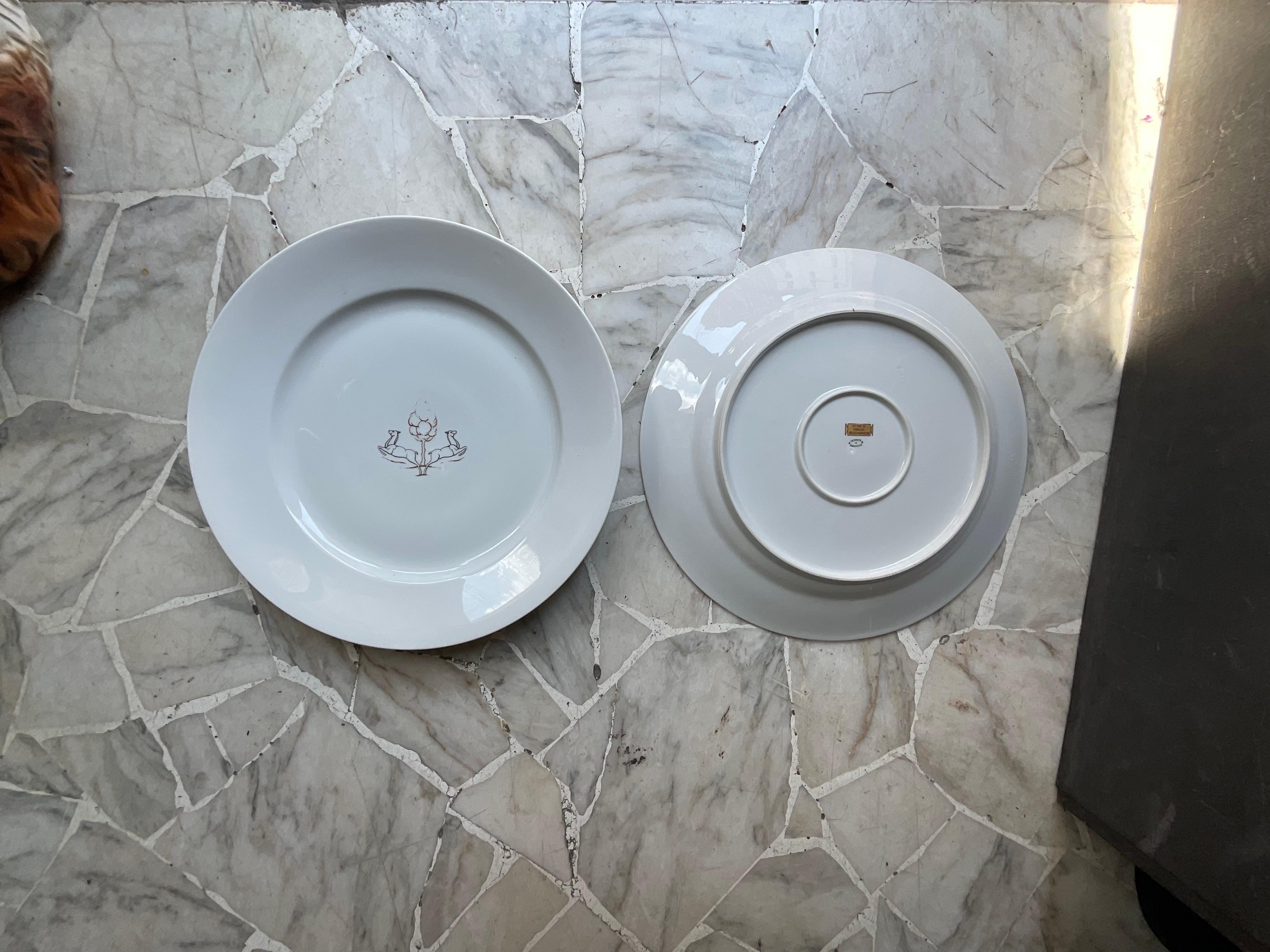 Porcellana GIO PONTI - Richard Ginori - PITTORIA DI DOCCIA - Coppia di piatti in porcellana in vendita