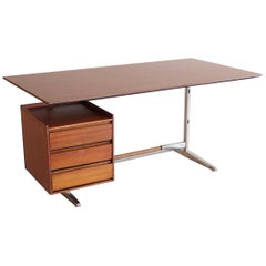 Gio Ponti Rosewood and Chrome Desk