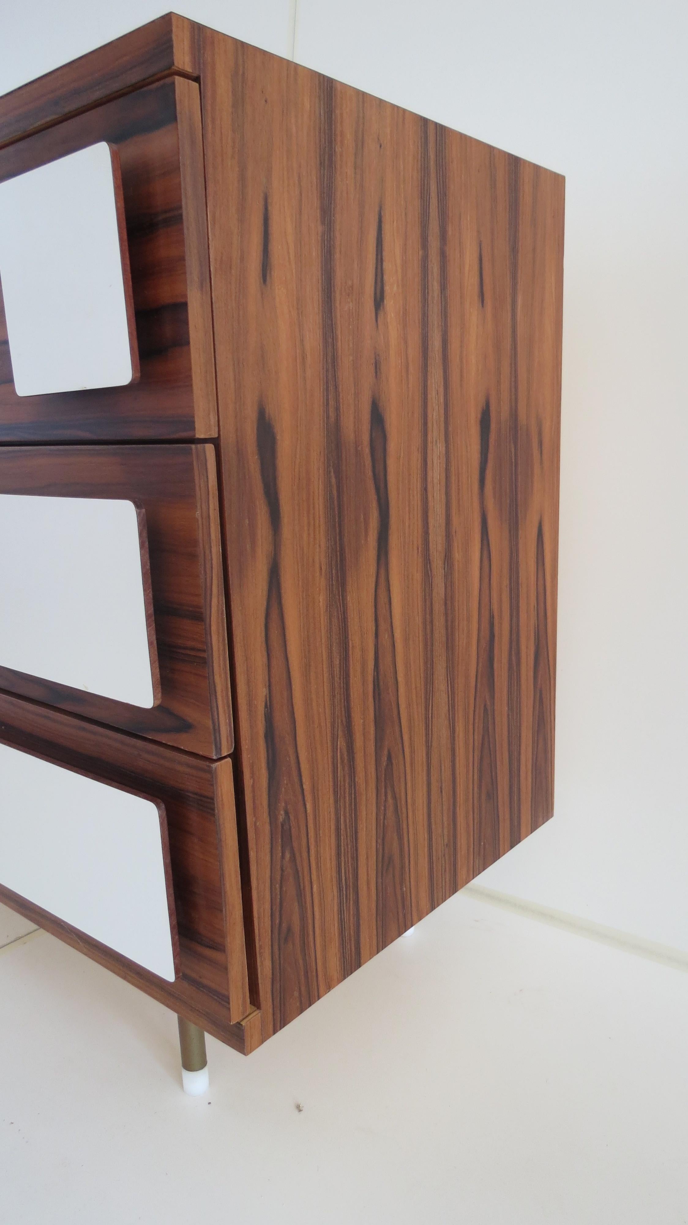 Mid-Century Modern Gio Ponti rosewood and white laminate cabinet from Hotel PdP Rome, 1964