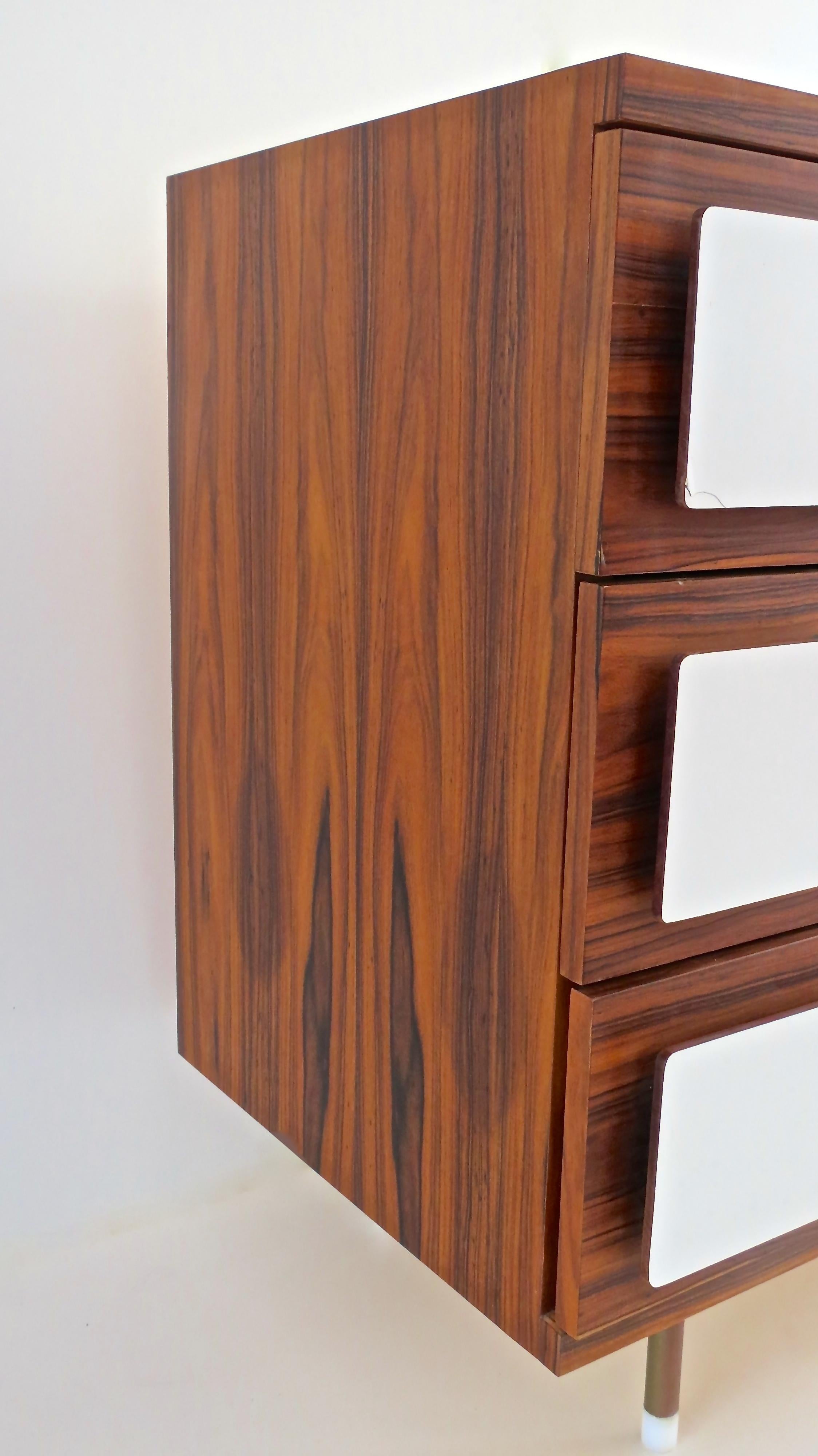 Italian Gio Ponti rosewood and white laminate cabinet from Hotel PdP Rome, 1964