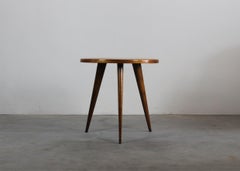 Gio Ponti Round Coffee Table in Walnut and Mahogany Italian Manufacture 1940s