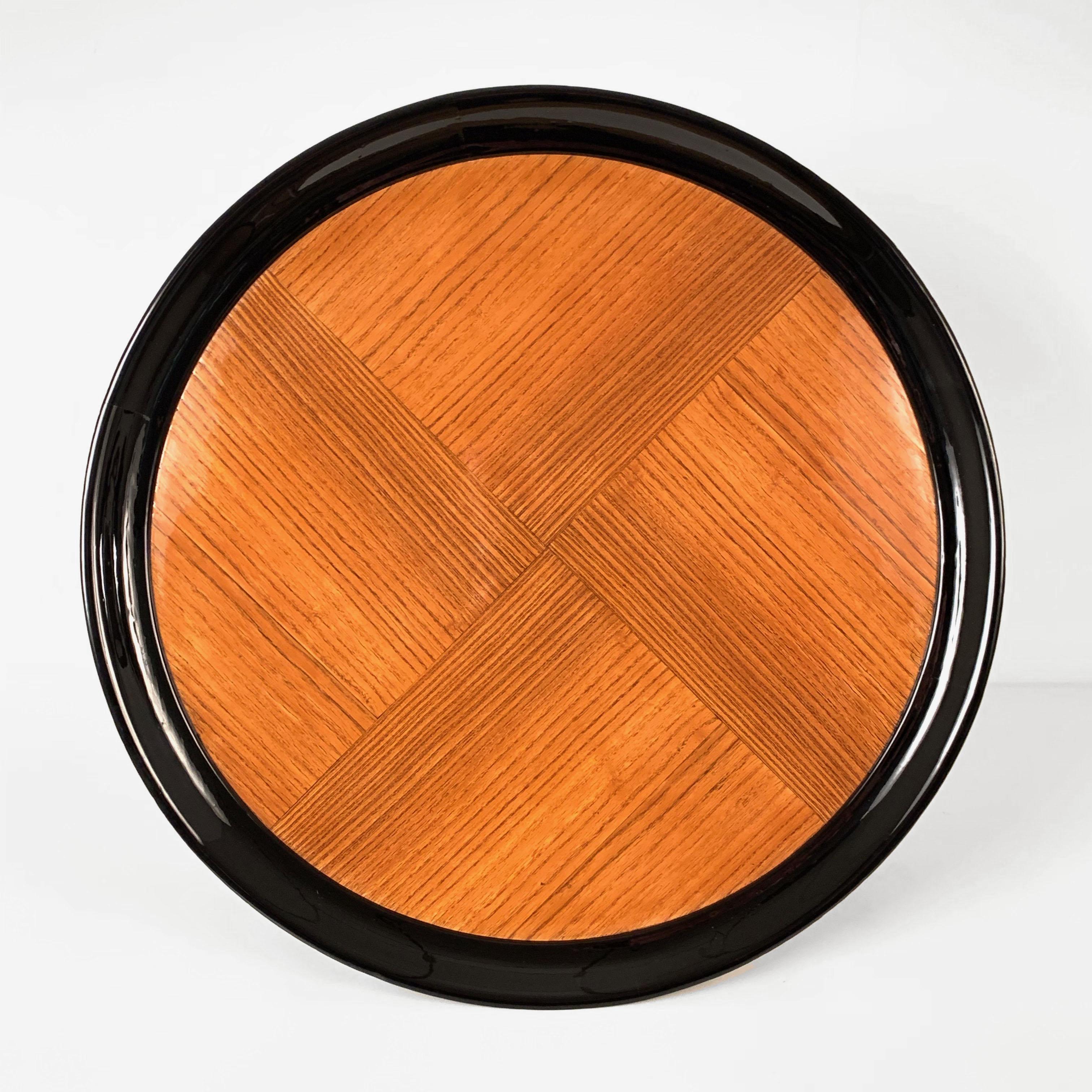 Gio Ponti Round Coffee Table Italian Art Deco, Ebonized Wood, Italy, 1940s 10