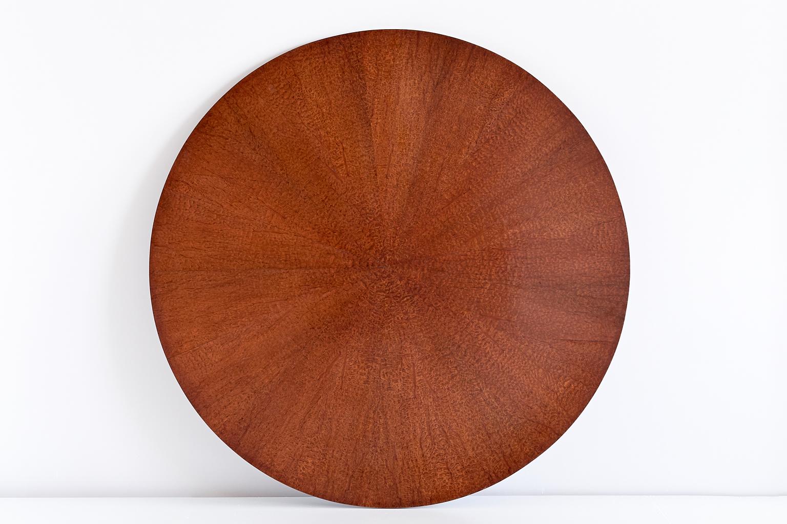Gio Ponti Round Dining Table in Mahogany and Thuja Burr, Italy, Early 1950s 1