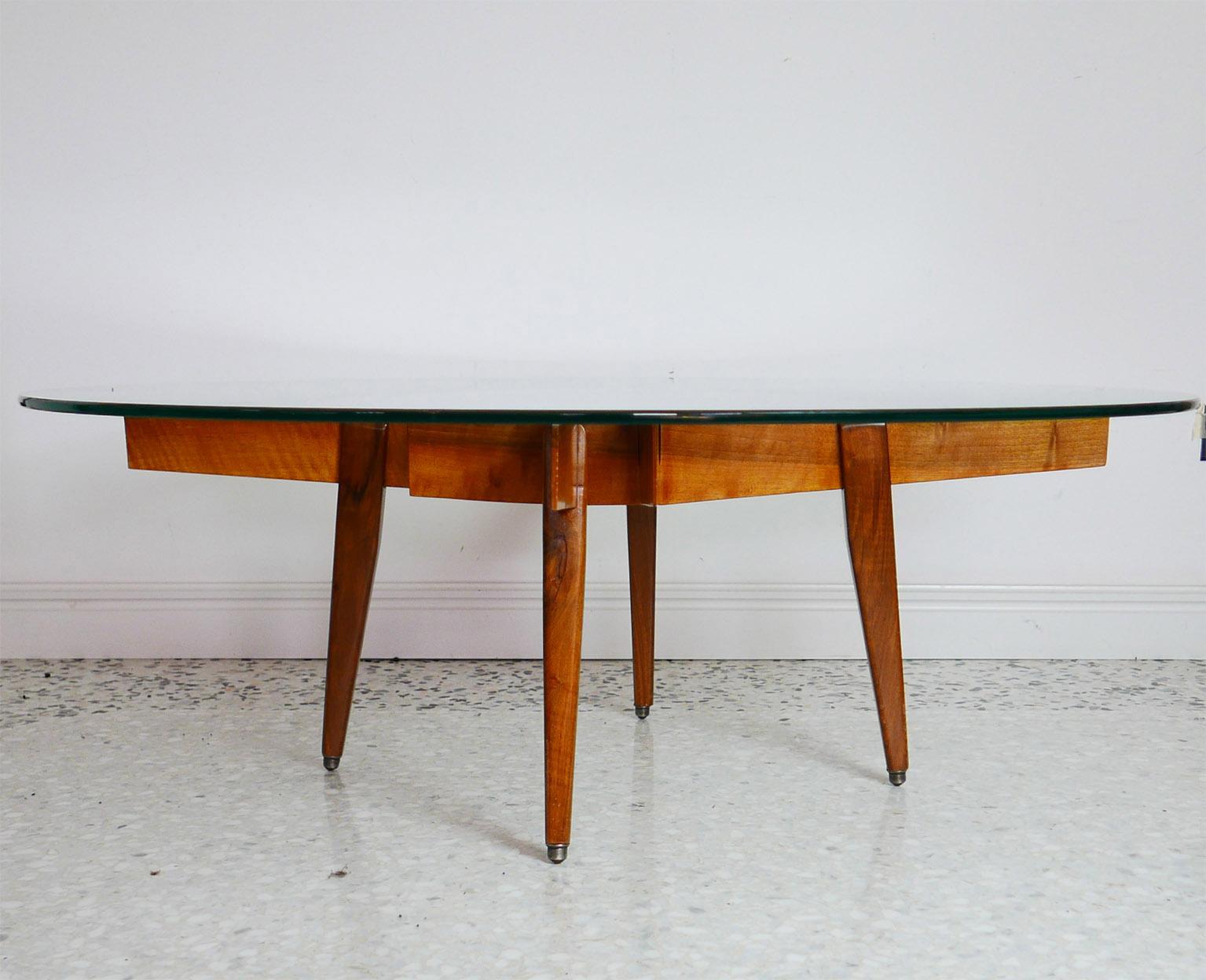 Italian Gio Ponti Low Table Manufactured by Giordano Chiesa with expertise, Milano 1956 For Sale