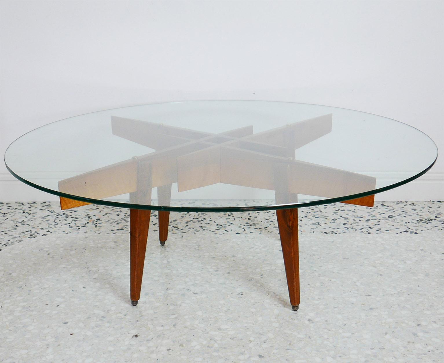 Mid-20th Century Gio Ponti Low Table Manufactured by Giordano Chiesa with expertise, Milano 1956 For Sale