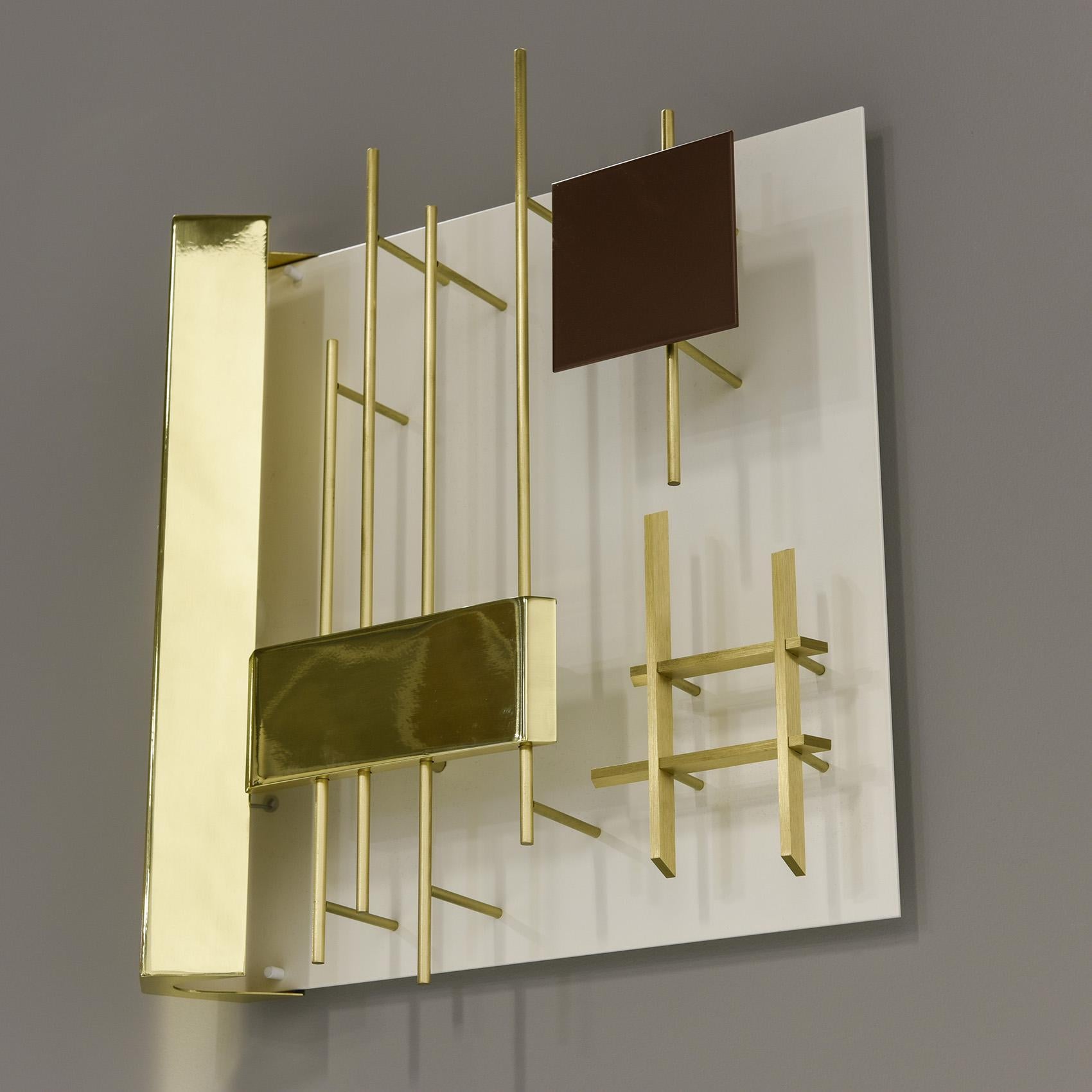 Gio Ponti : Sconces, Brass and Lacquered Metal, Design 1960, Set of 2 4