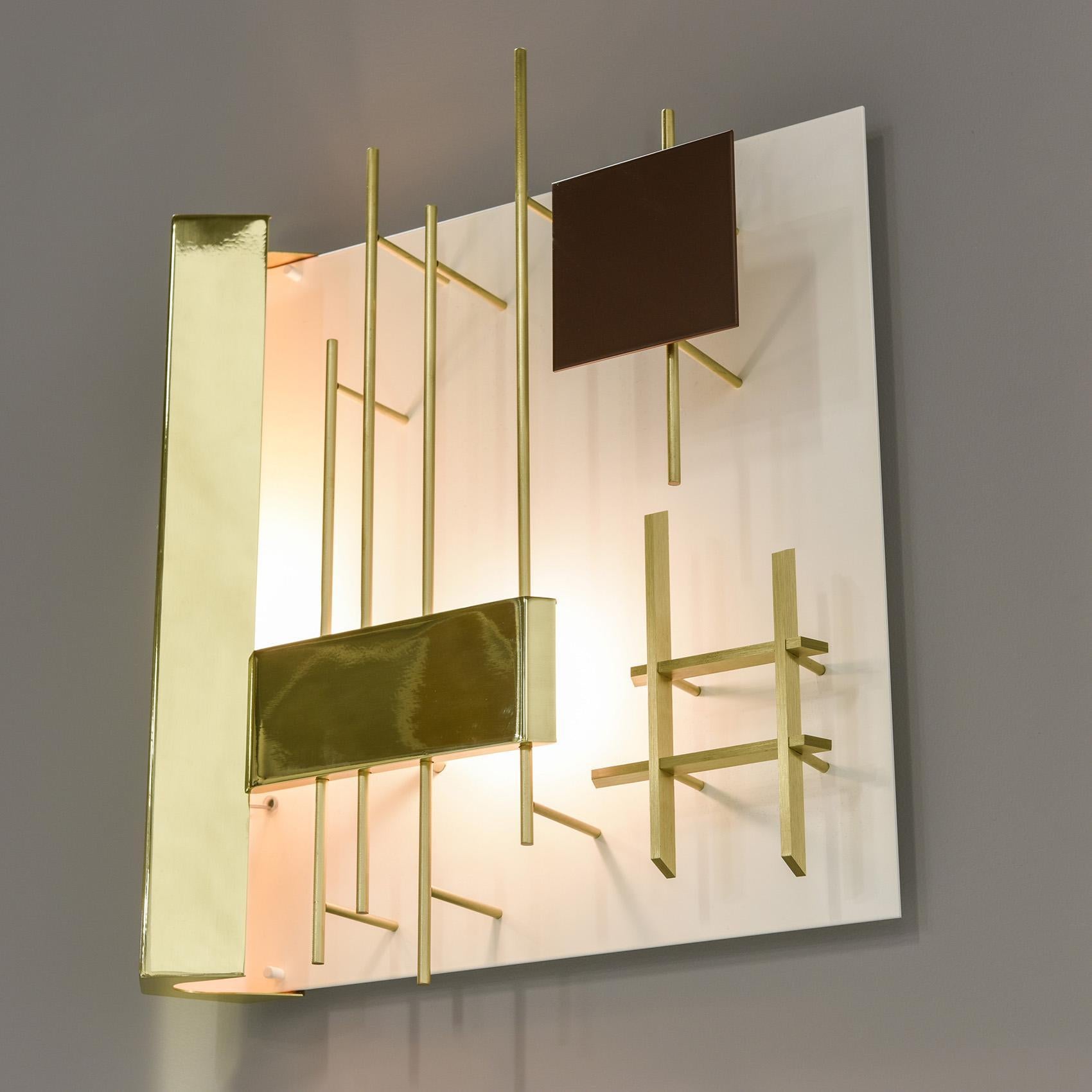Gio Ponti : Sconces, Brass and Lacquered Metal, Design 1960, Set of 2 5
