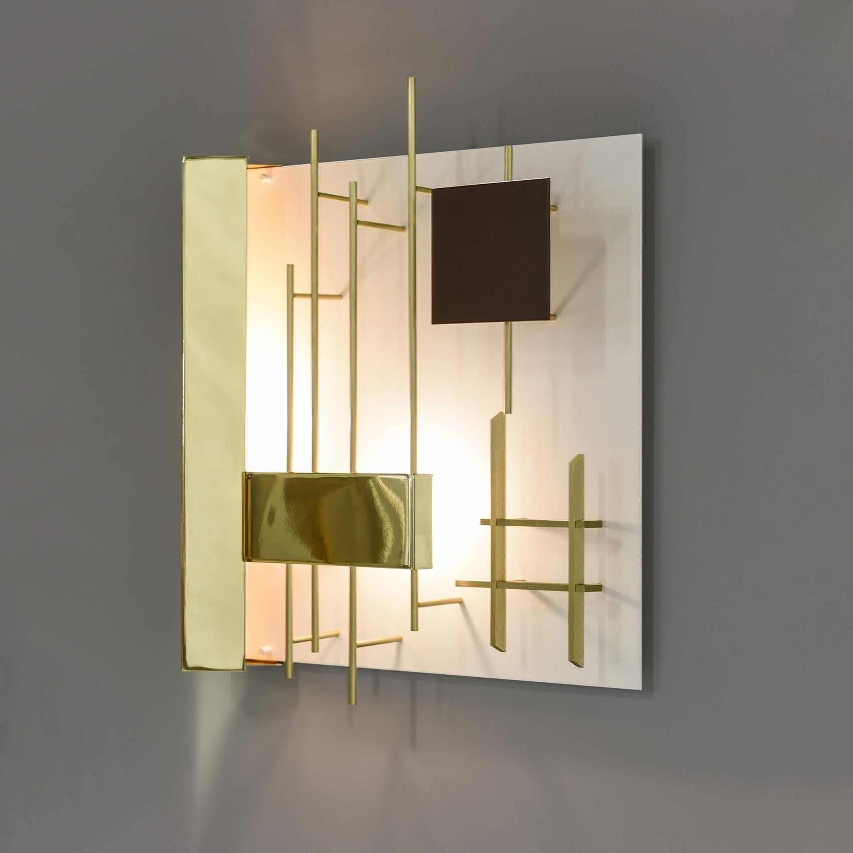 Gio Ponti : Sconces, Brass and Lacquered Metal, Design 1960, Set of 2 3